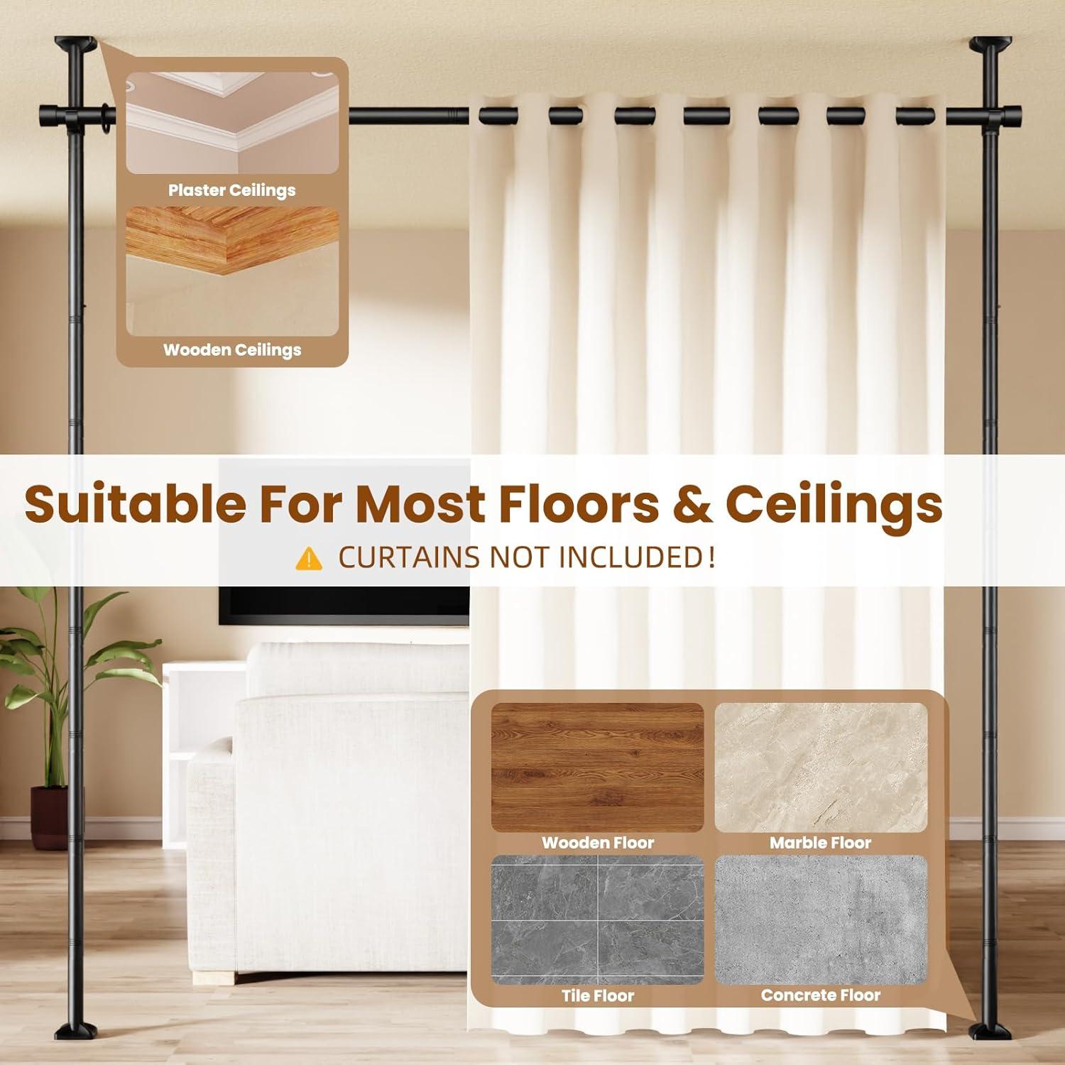 Varilla Divisoria Ajustable Bonpally 4-10 pies Sin Perforación