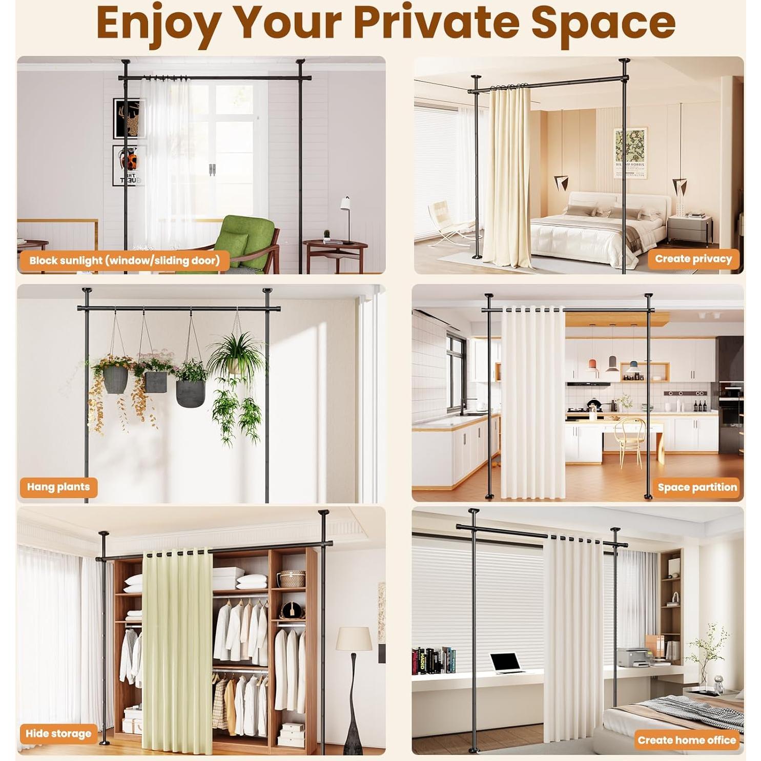 Varilla Divisoria Ajustable Bonpally 4-10 pies Sin Perforación