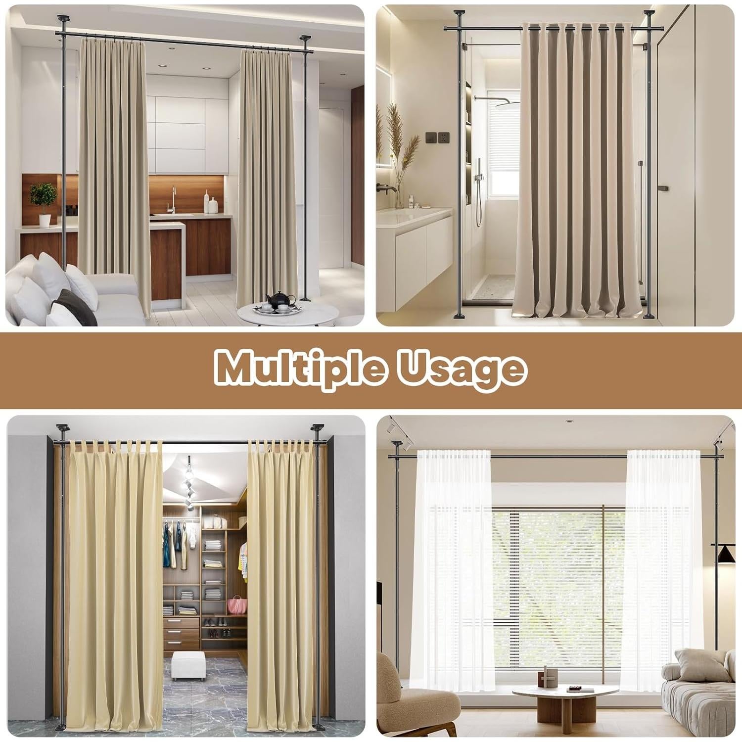 Varilla Divisoria Ajustable Bonpally 4-10 pies Sin Perforación