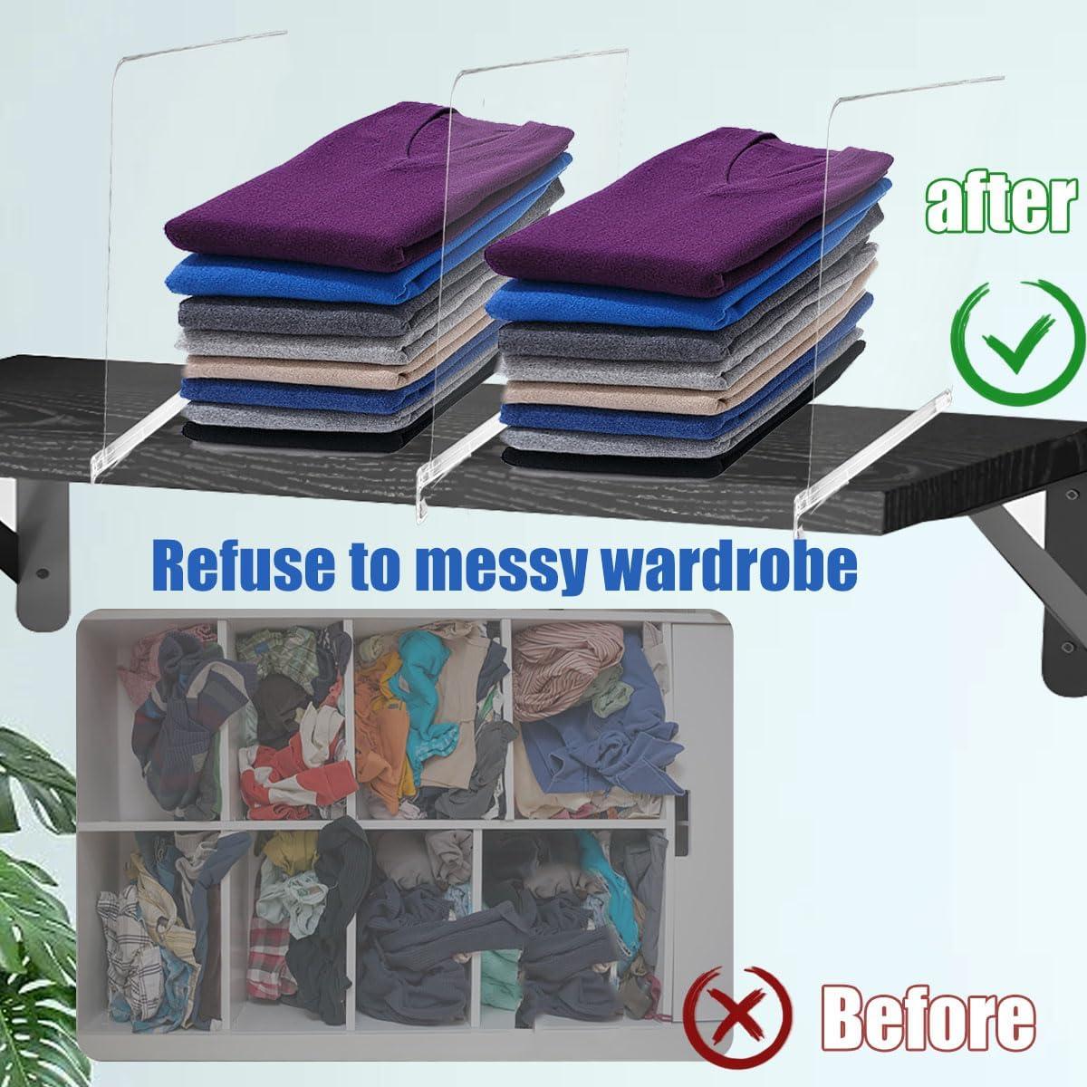 Separadores de Closet Acrílicos Jtuxcke - Set de 6 Piezas