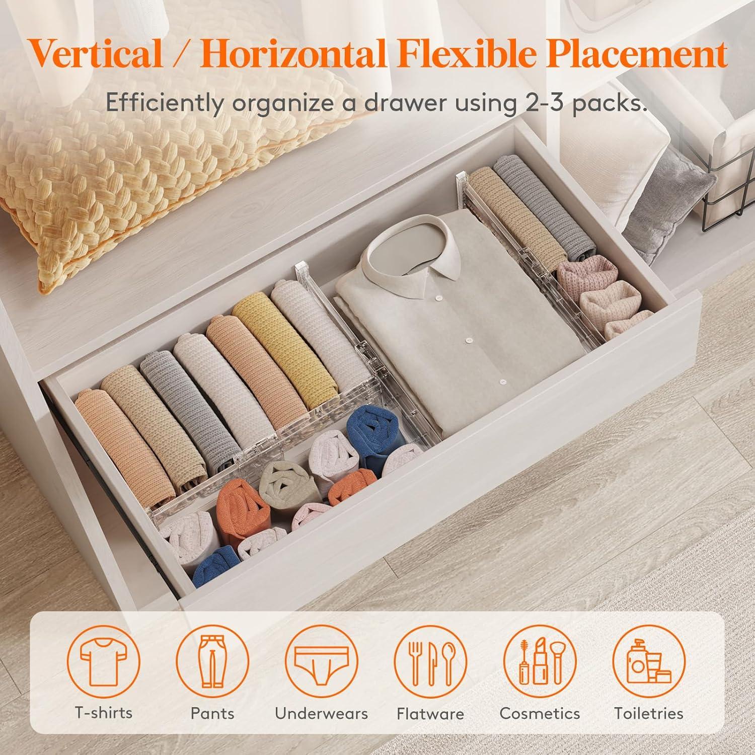 Divisores de Cajones Ajustables Lifewit, 5 Piezas, 10.16 cm Alto