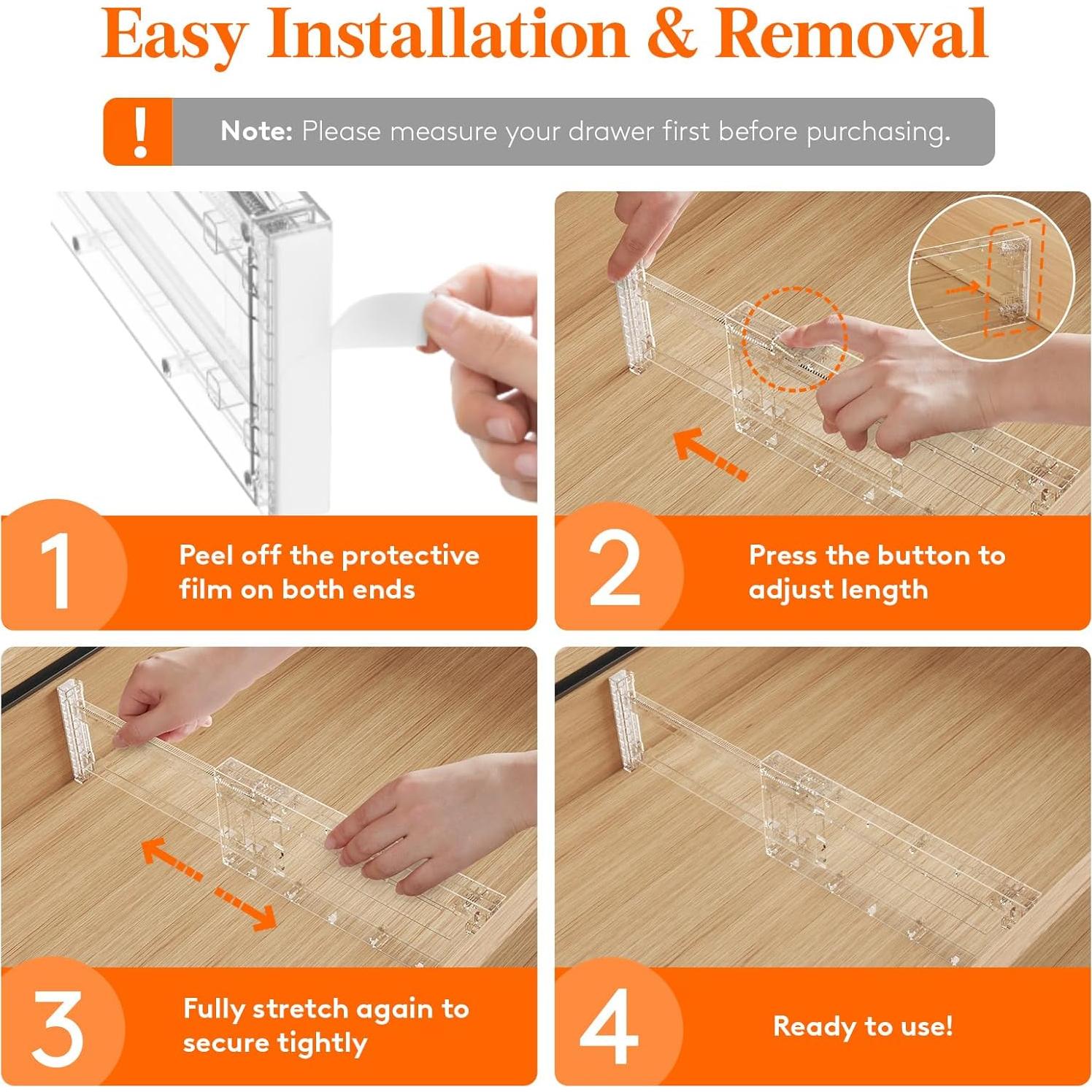 Divisores de Cajones Ajustables Lifewit, 5 Piezas, 10.16 cm Alto