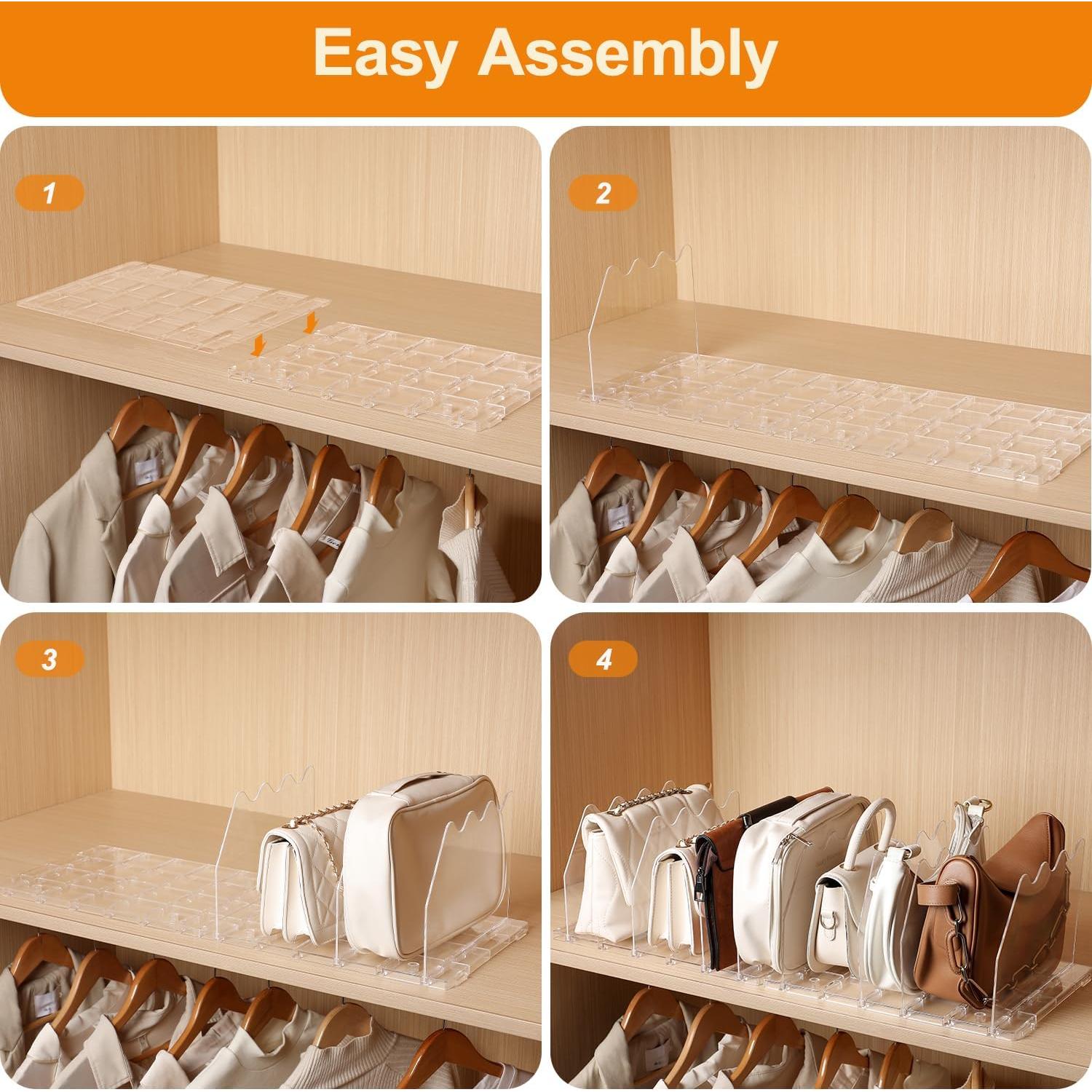 Divisor de Estante Ajustable ZORCOR para Armario - 8 Piezas