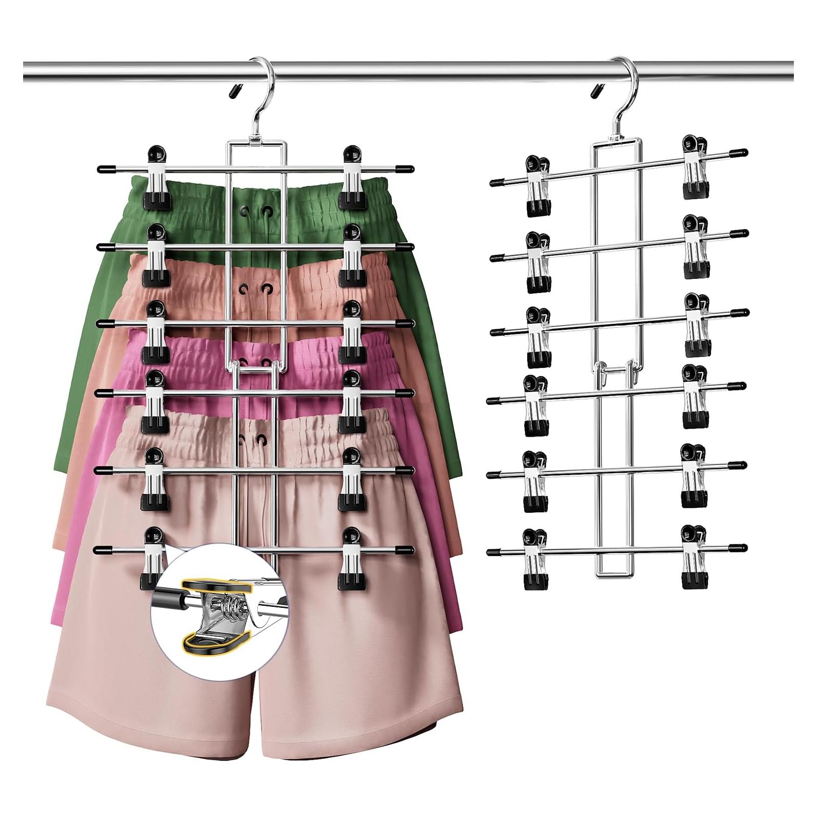 Perchas para Pantalones Damita con Clips Ahorra Espacio 1-Pack