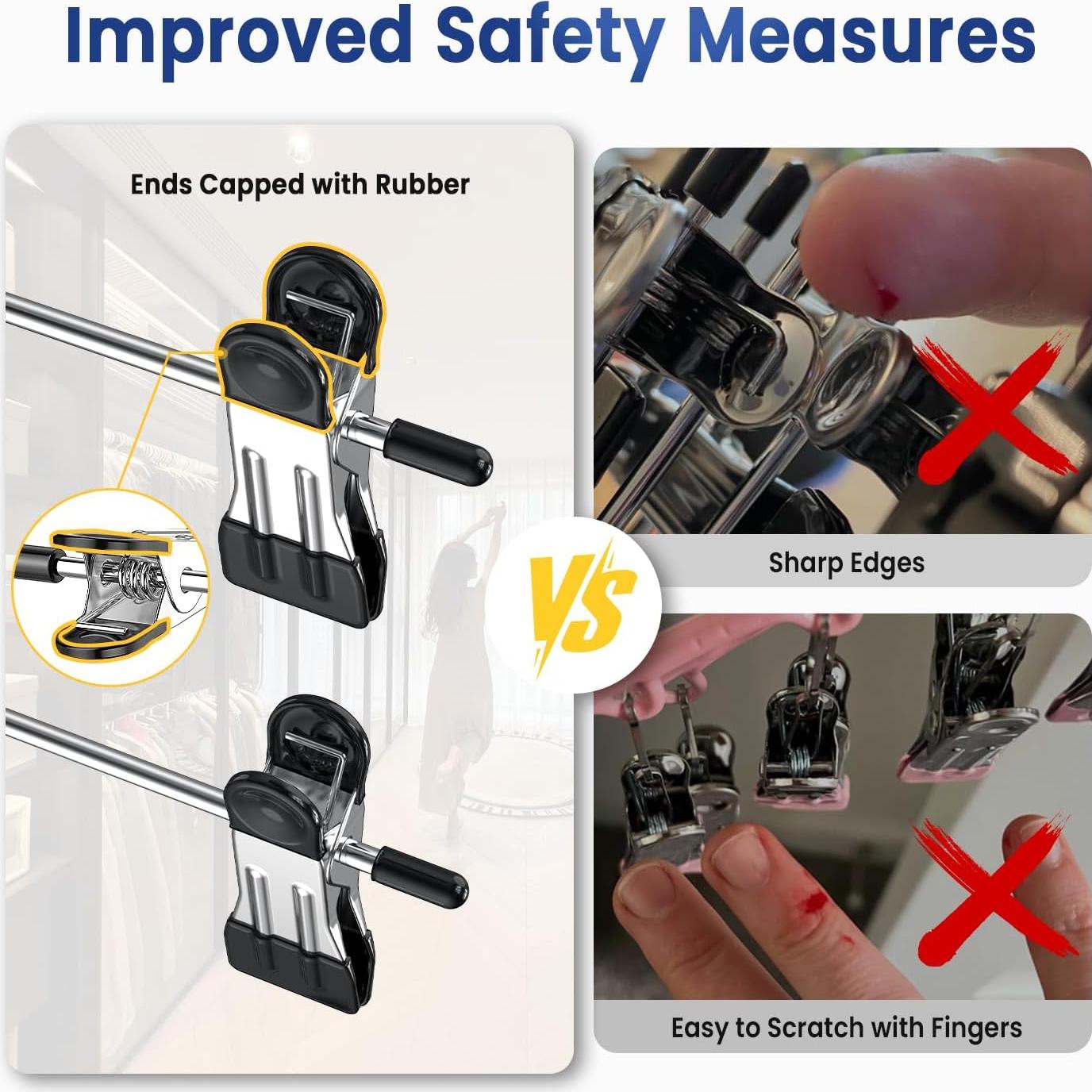 Perchas para Pantalones Damita con Clips Ahorra Espacio 1-Pack