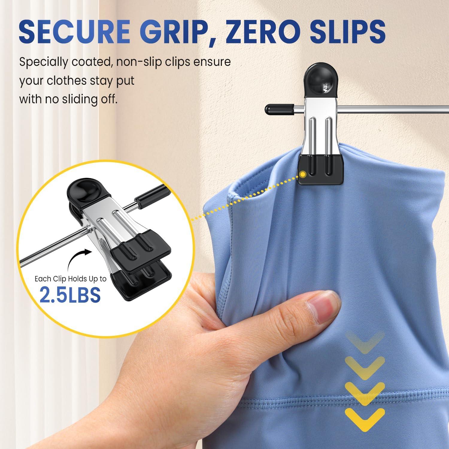 Perchas para Pantalones Damita con Clips Ahorra Espacio 1-Pack