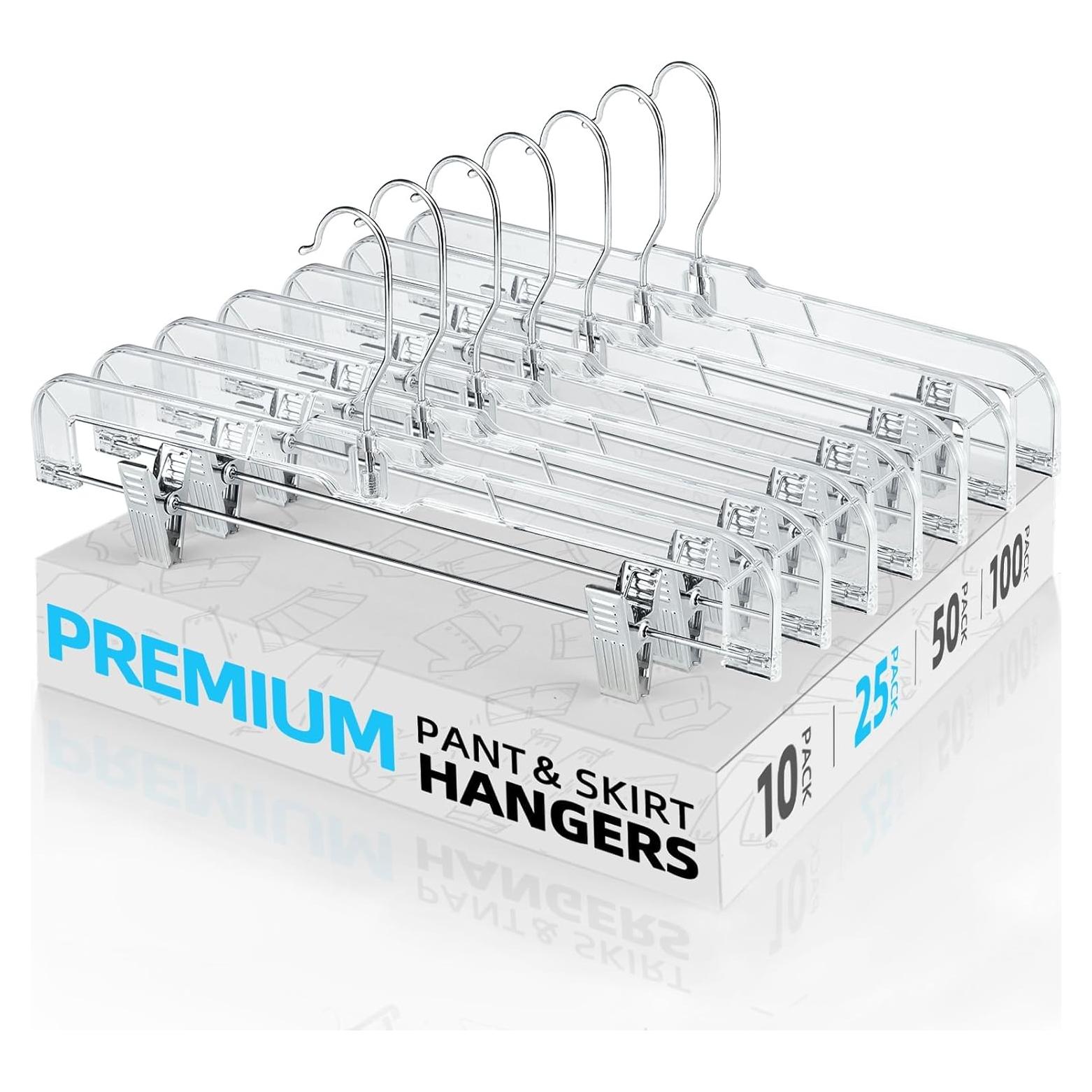 Perchas Transparentes con Clips HOUSE DAY - Paquete de 25