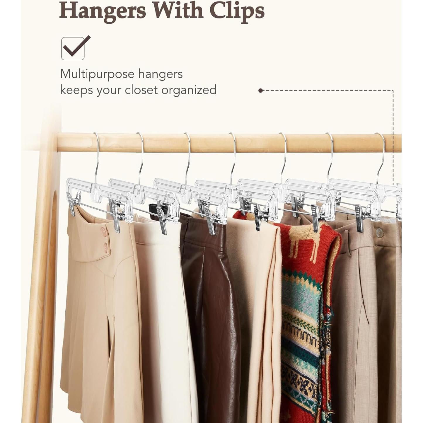 Perchas Transparentes con Clips HOUSE DAY - Paquete de 25