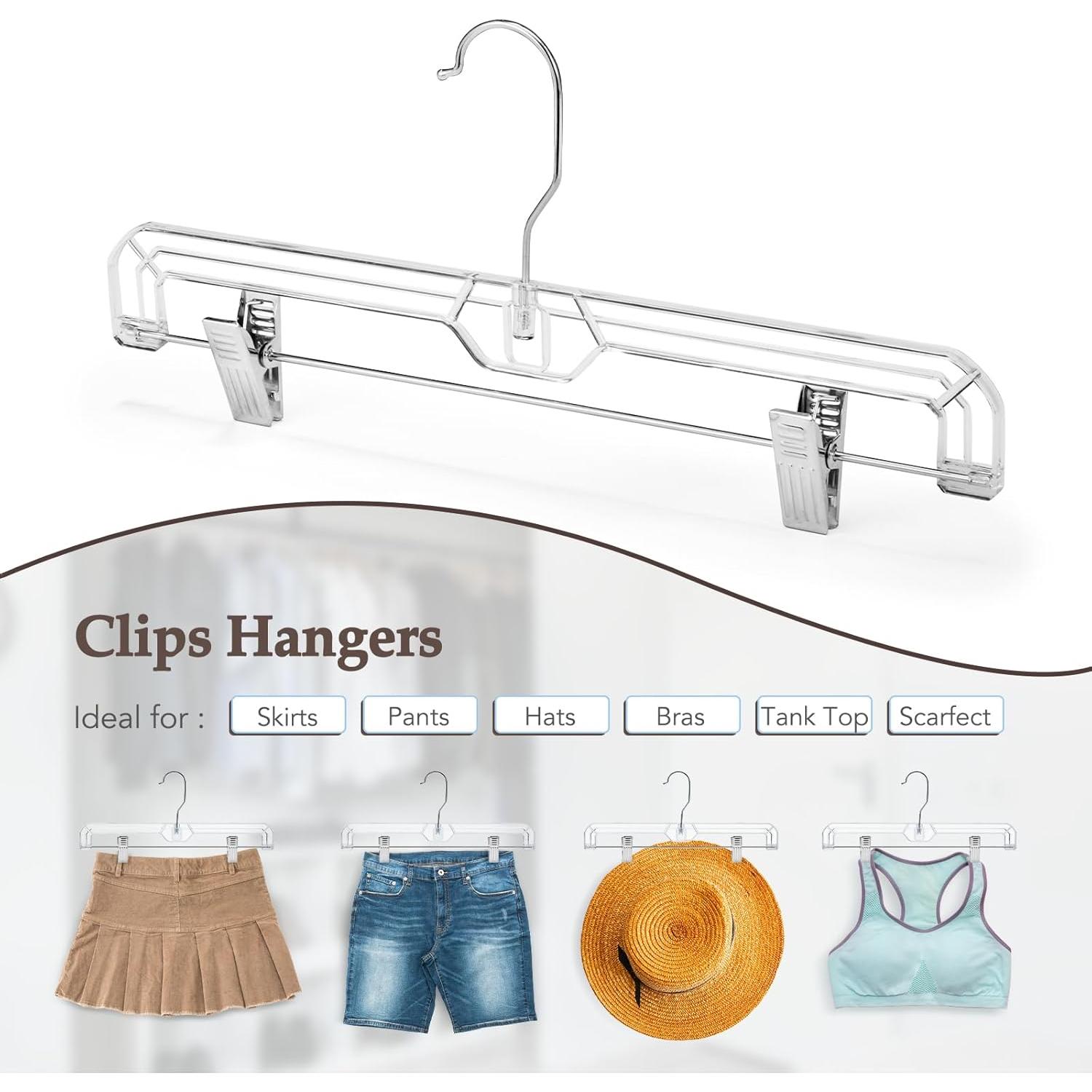 Perchas Transparentes con Clips HOUSE DAY - Paquete de 25