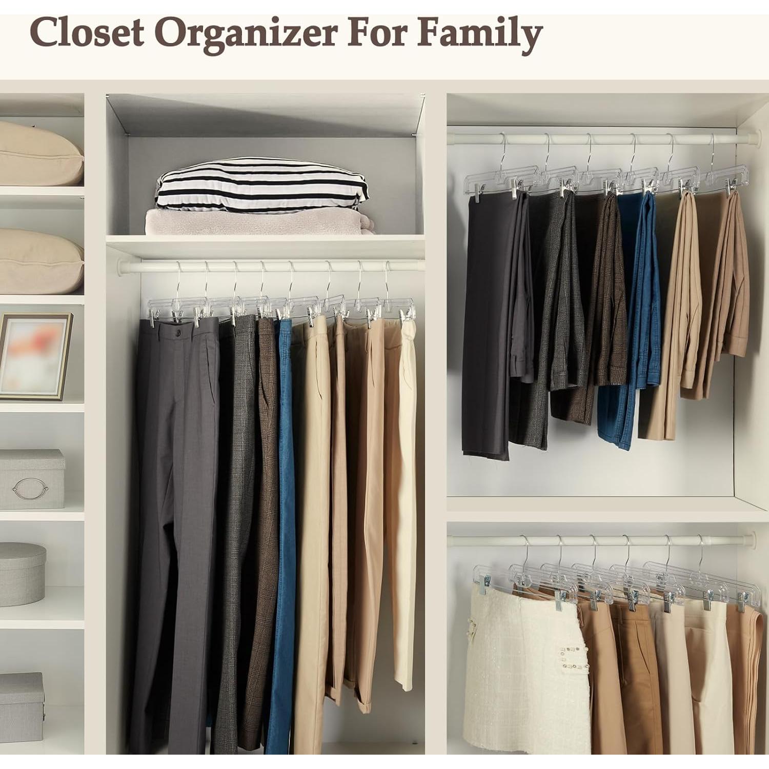 Perchas Transparentes con Clips HOUSE DAY - Paquete de 25