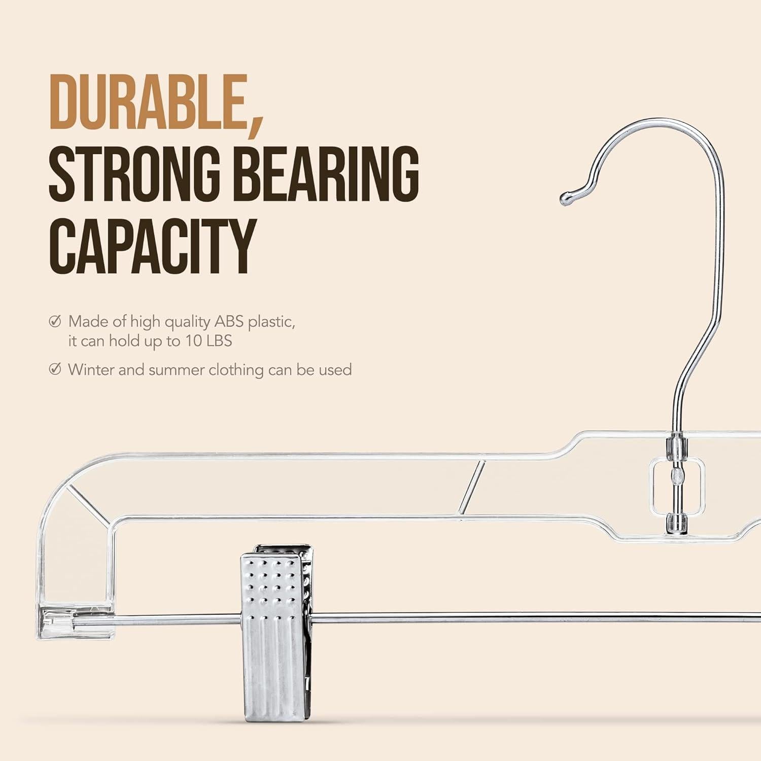 Perchas Transparentes para Pantalones HOUSE DAY - Paquete de 12