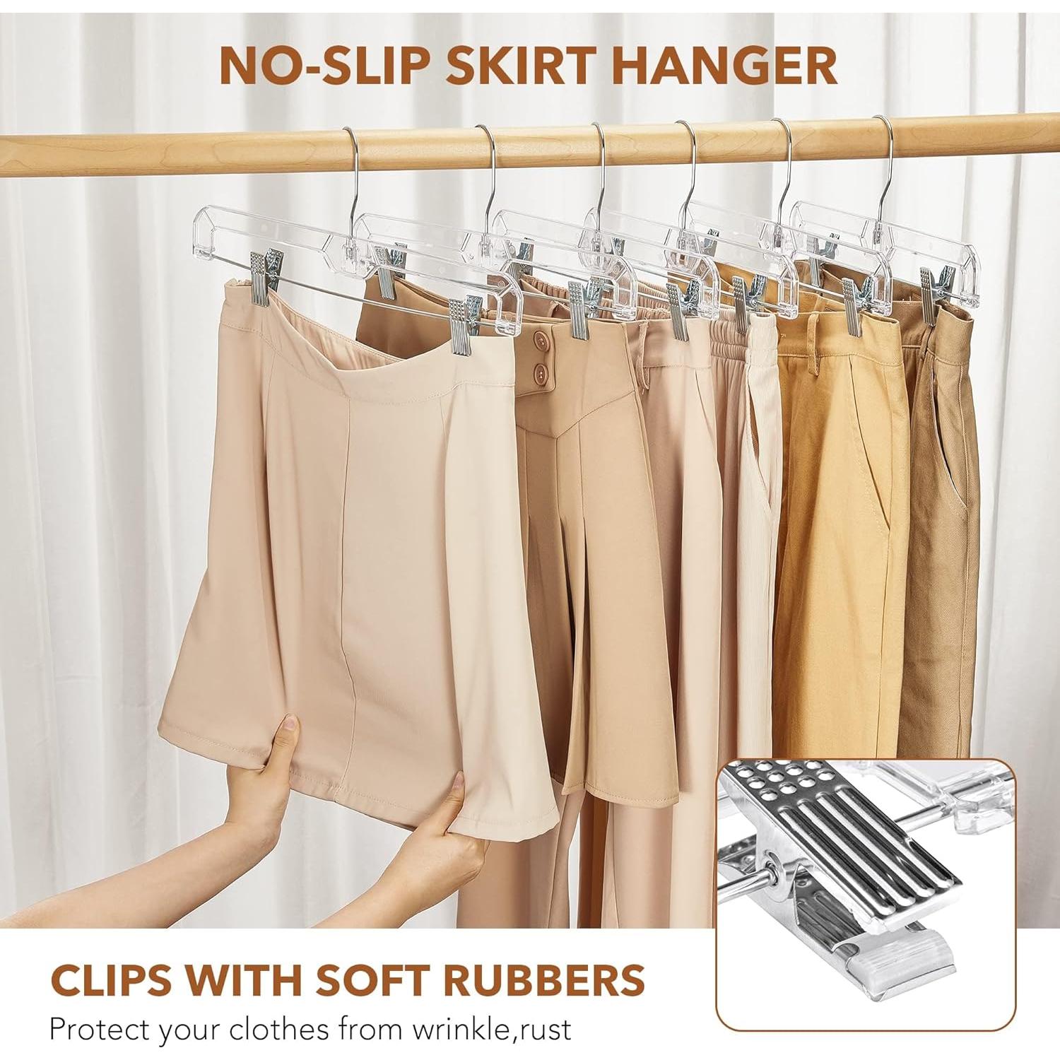 Perchas Transparentes para Pantalones HOUSE DAY - Paquete de 12