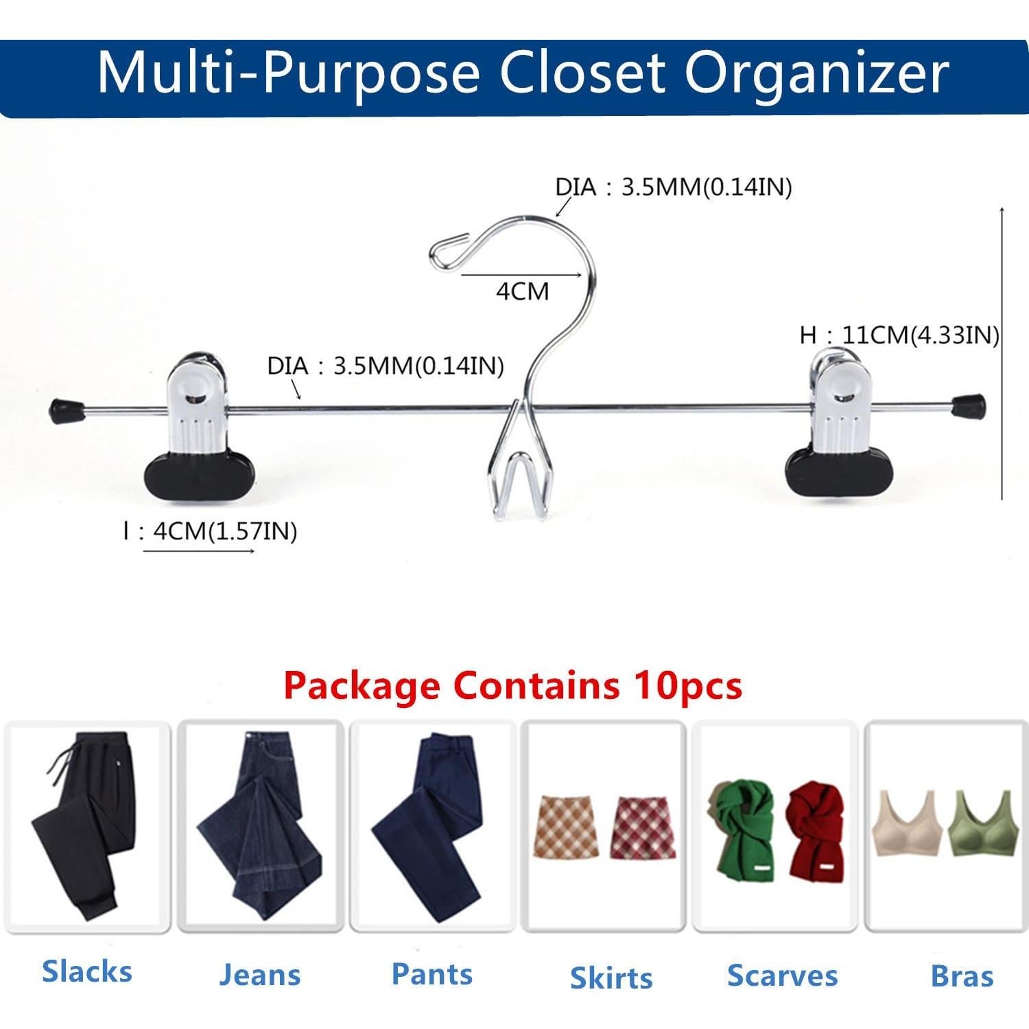 Perchas Metálicas Apilables Cocomaya 33 cm Negras - Paquete 10