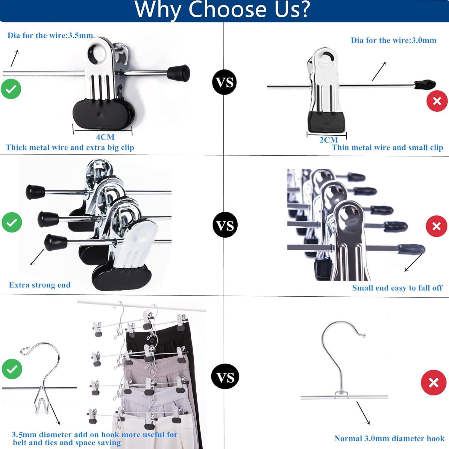 Perchas Metálicas Apilables Cocomaya 33 cm Negras - Paquete 10