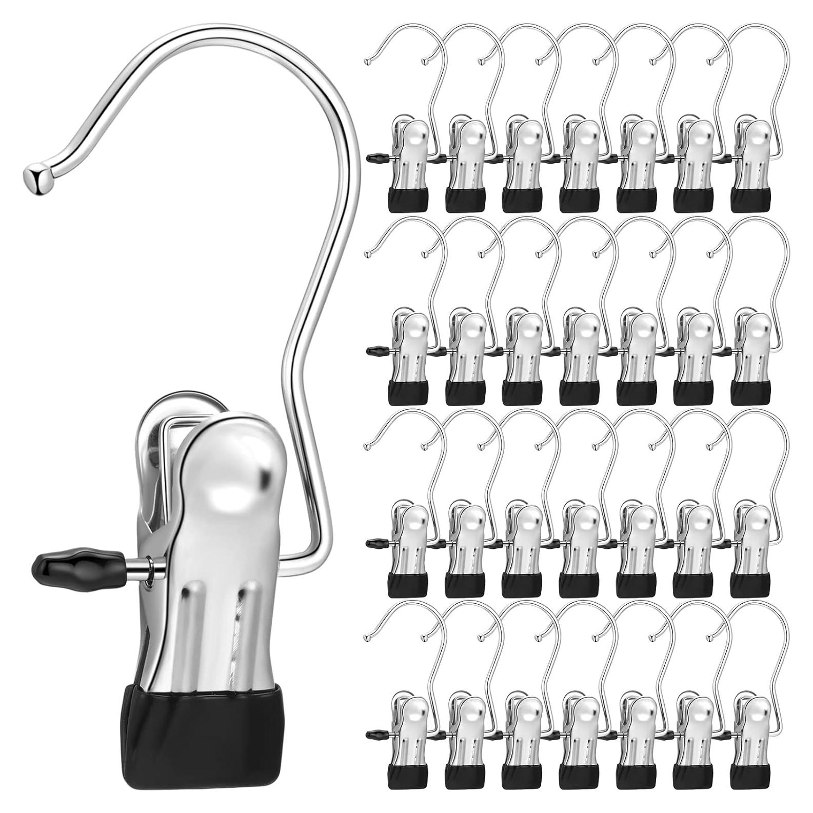 150 Ganchos de Acero Inoxidable para Ropa Yinder - Negro