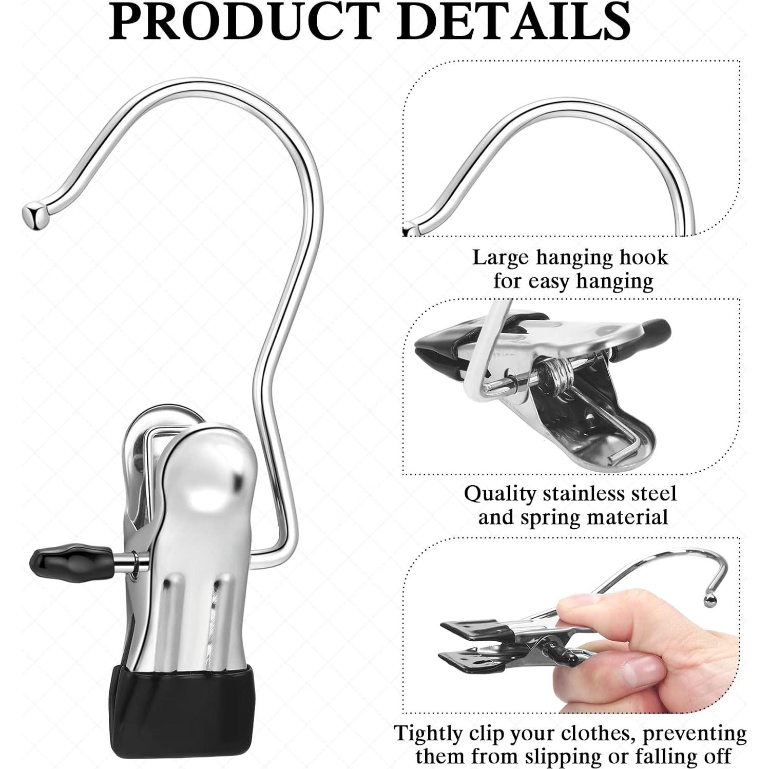 150 Ganchos de Acero Inoxidable para Ropa Yinder - Negro