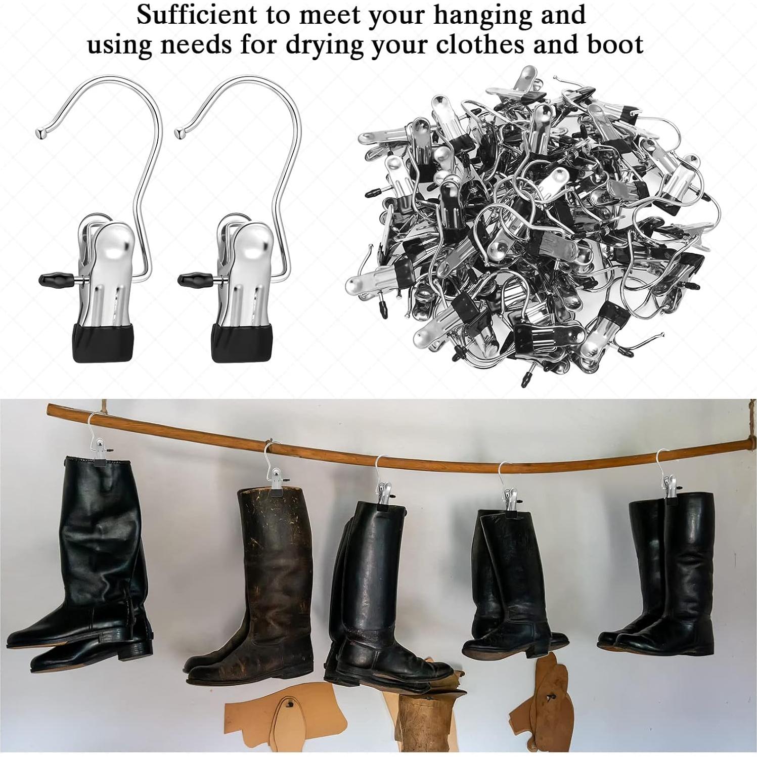 150 Ganchos de Acero Inoxidable para Ropa Yinder - Negro