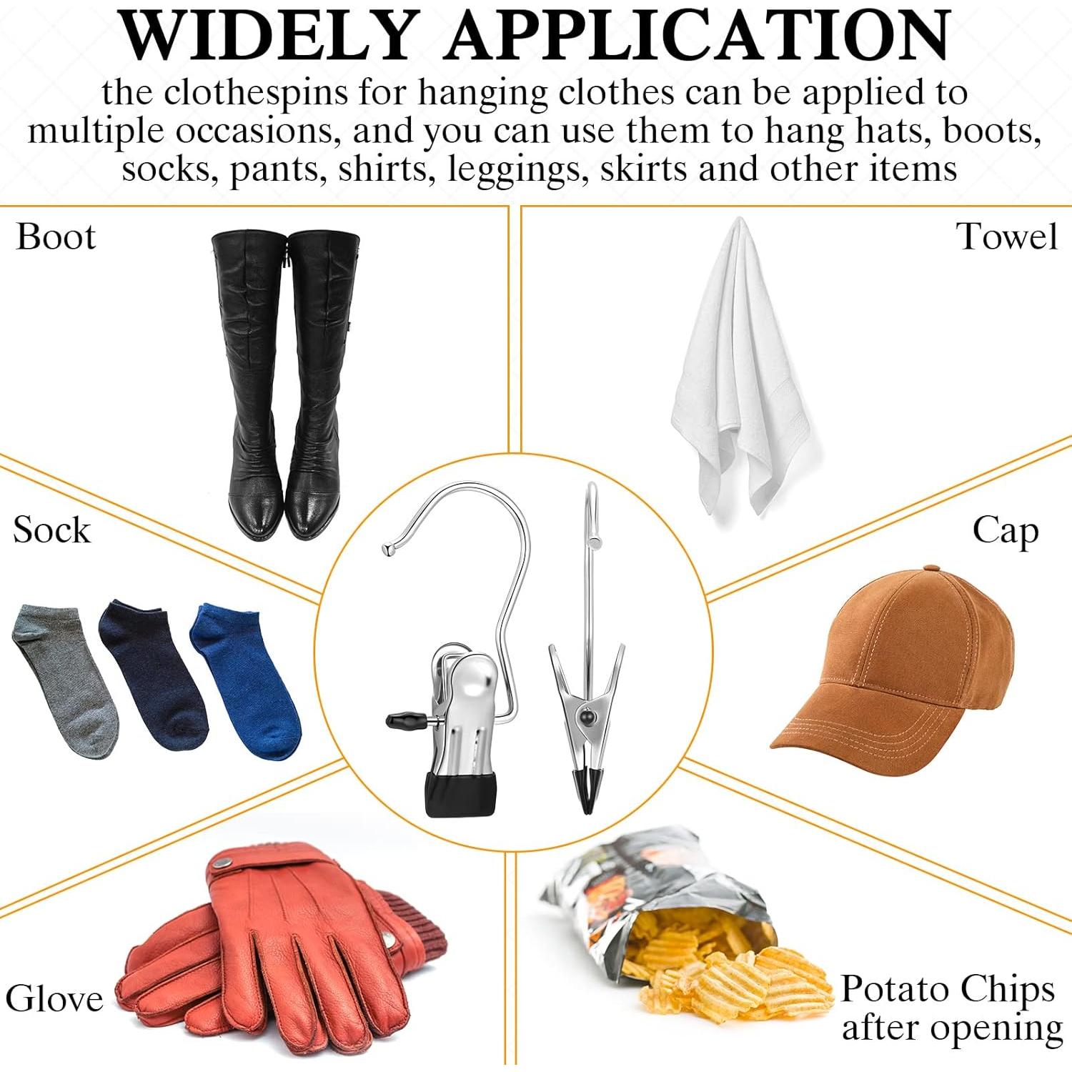 150 Ganchos de Acero Inoxidable para Ropa Yinder - Negro