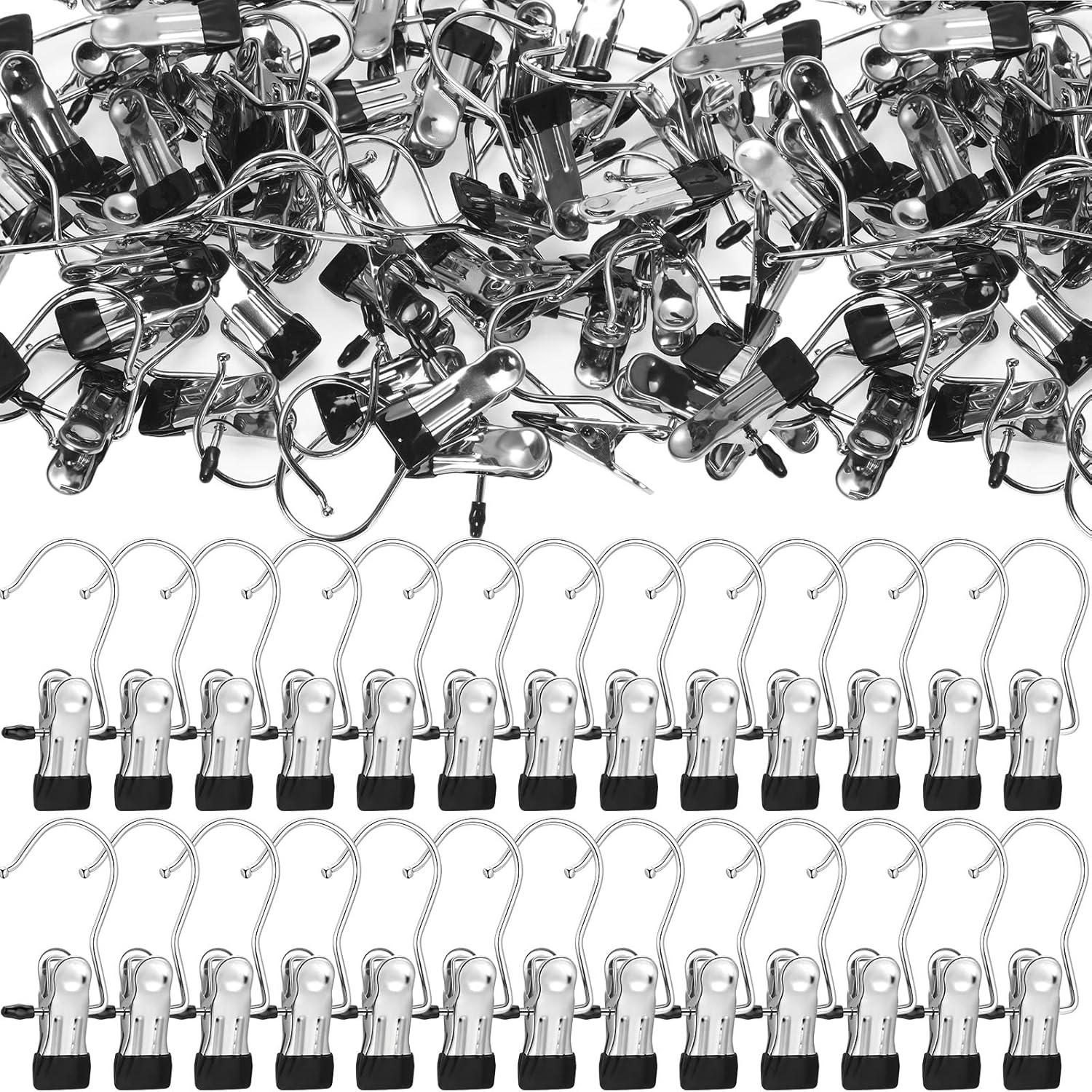 150 Ganchos de Acero Inoxidable para Ropa Yinder - Negro