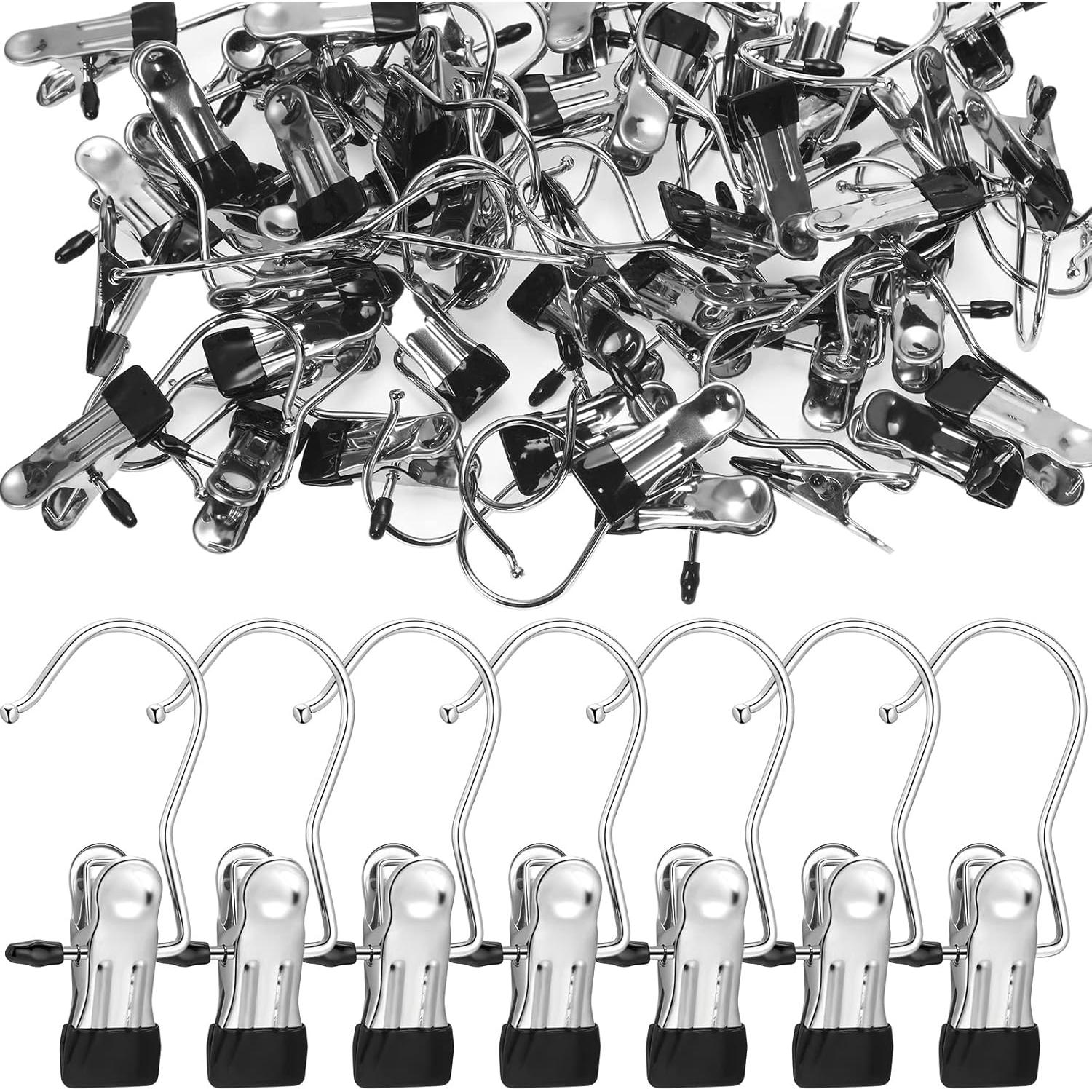 150 Ganchos de Acero Inoxidable para Ropa Yinder - Negro