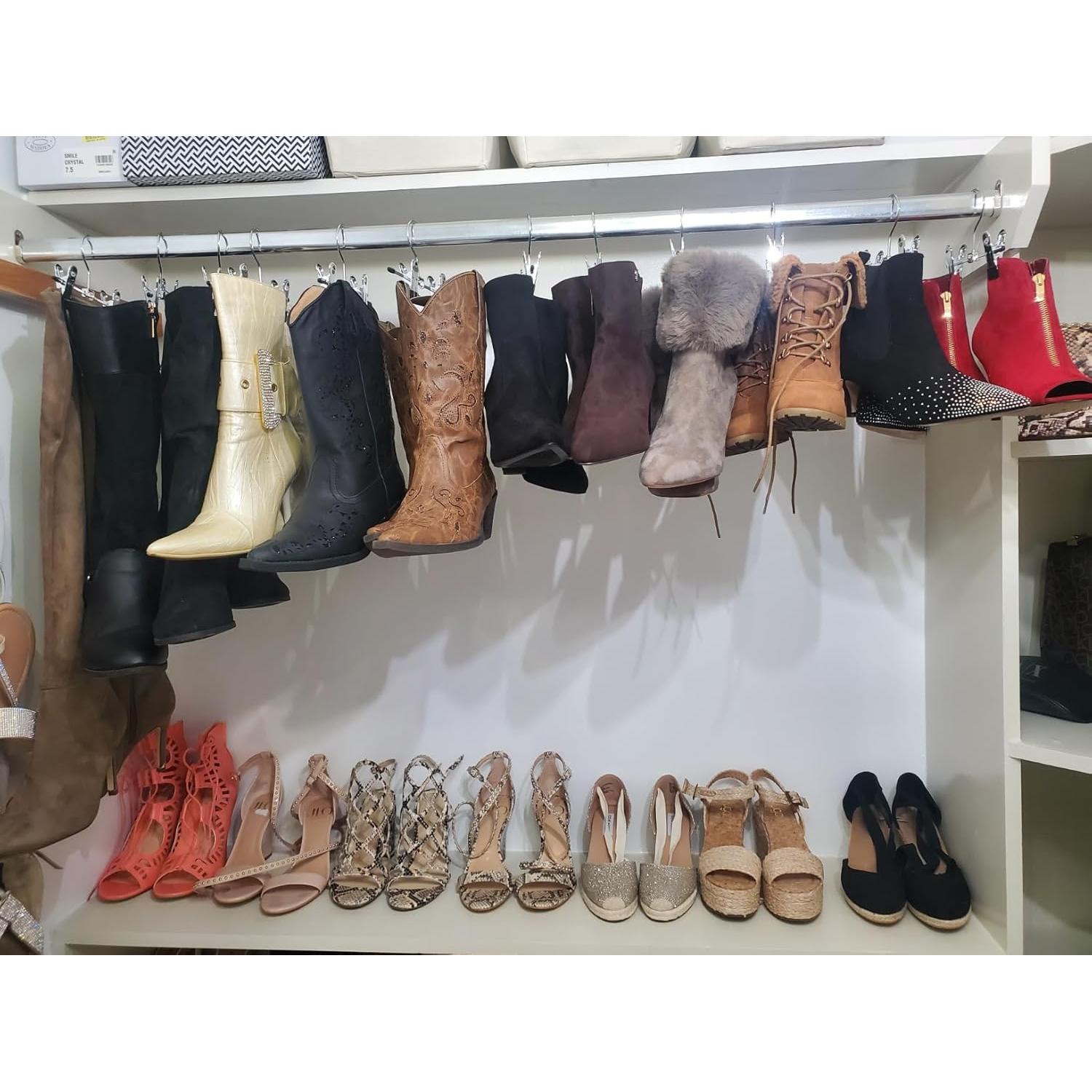 12 Perchas Ajustables Dobles XinSeYuAN para Ropa y Botas