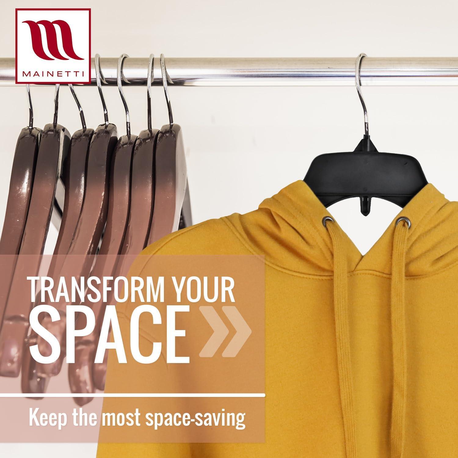 Perchas de Plástico Recicladas Mainetti 484 - 100 Unidades con Gancho Giratorio