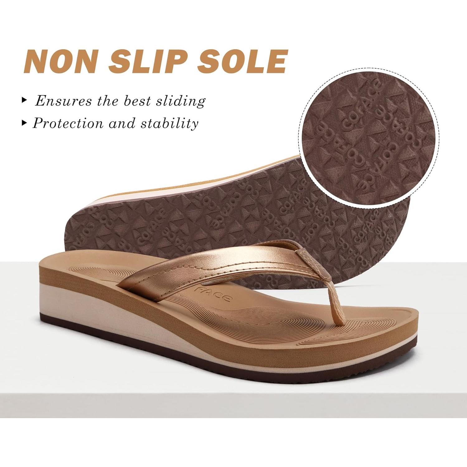 Chanclas de Cuña COFACE para Mujeres - Sandalias de Dedo 8.83 cm