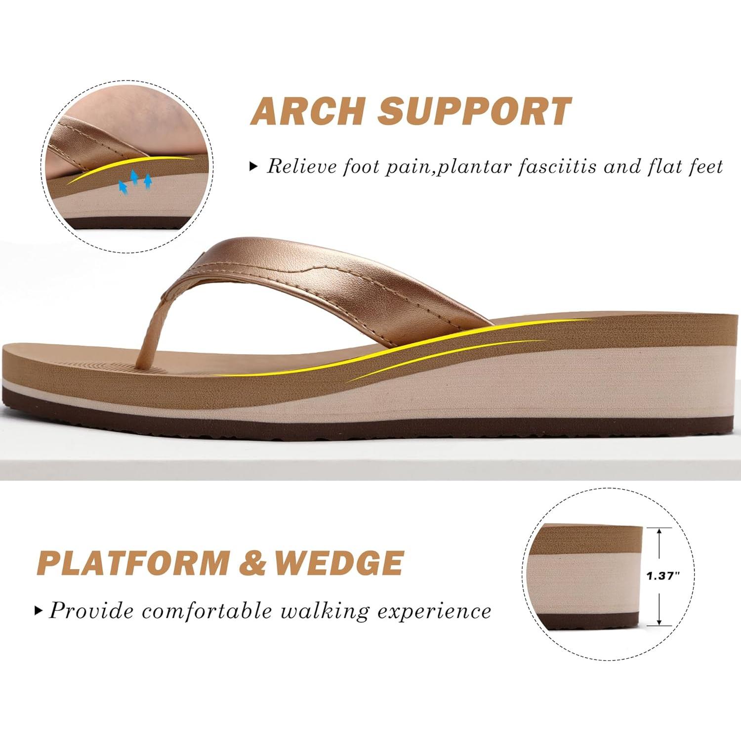 Chanclas de Cuña COFACE para Mujeres - Sandalias de Dedo 8.83 cm