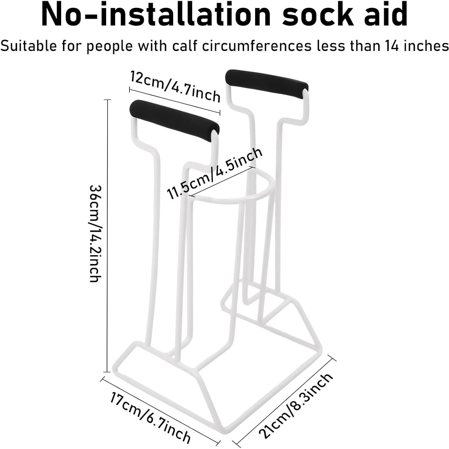 Ayuda para Calcetines Tendak, Estructura Metálica Ergonómica, 36 cm