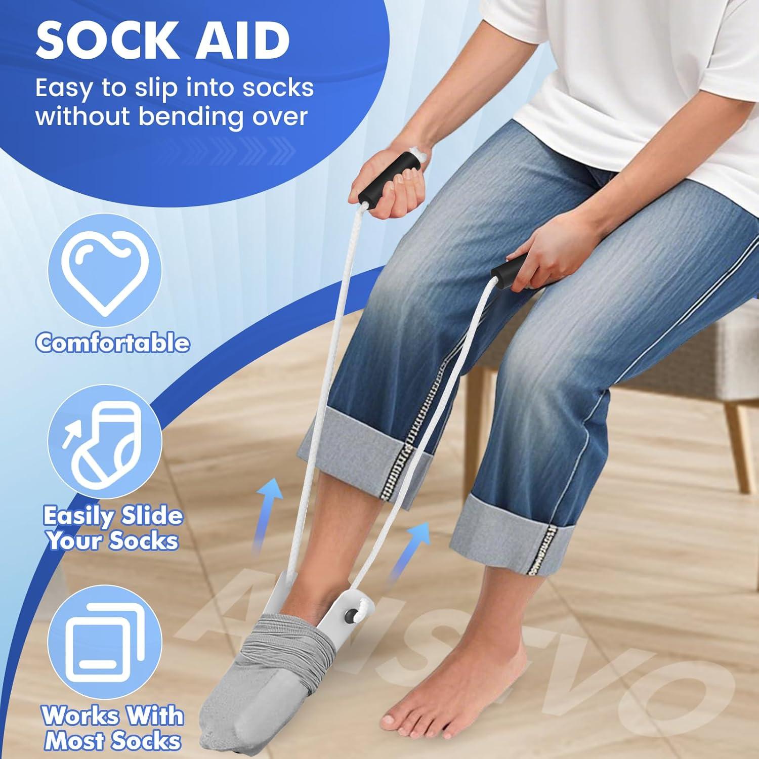 Ayuda para Poner Calcetines Ansevo con Mango de Espuma 88.9 cm