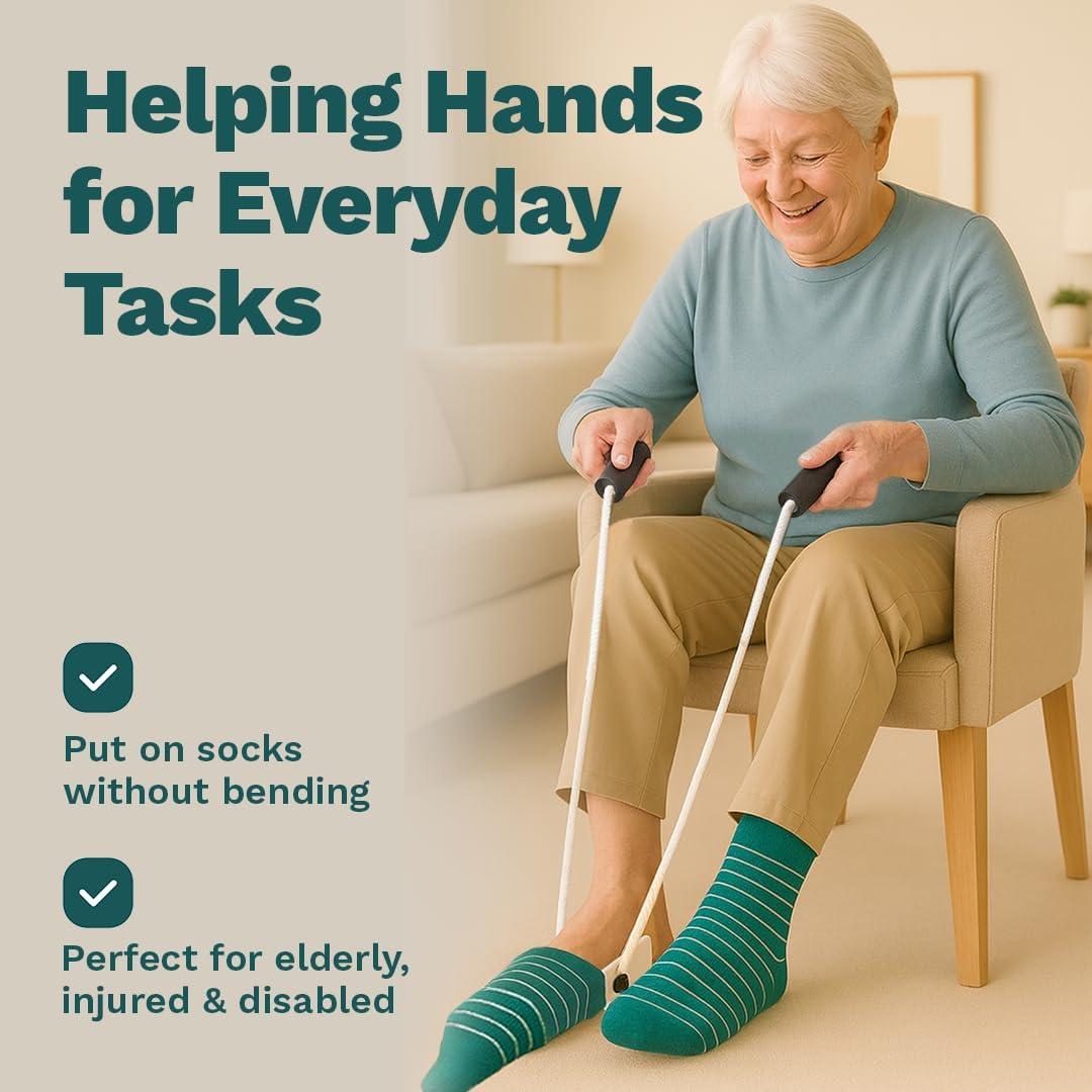 Ayuda para Poner Calcetines Medirosa - Dispositivo Ergonómico para Personas Mayores