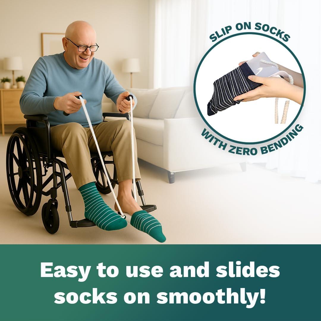 Ayuda para Poner Calcetines Medirosa - Dispositivo Ergonómico para Personas Mayores