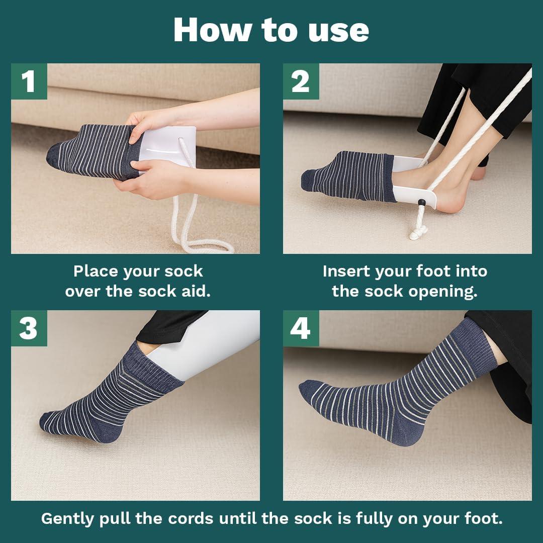 Ayuda para Poner Calcetines Medirosa - Dispositivo Ergonómico para Personas Mayores