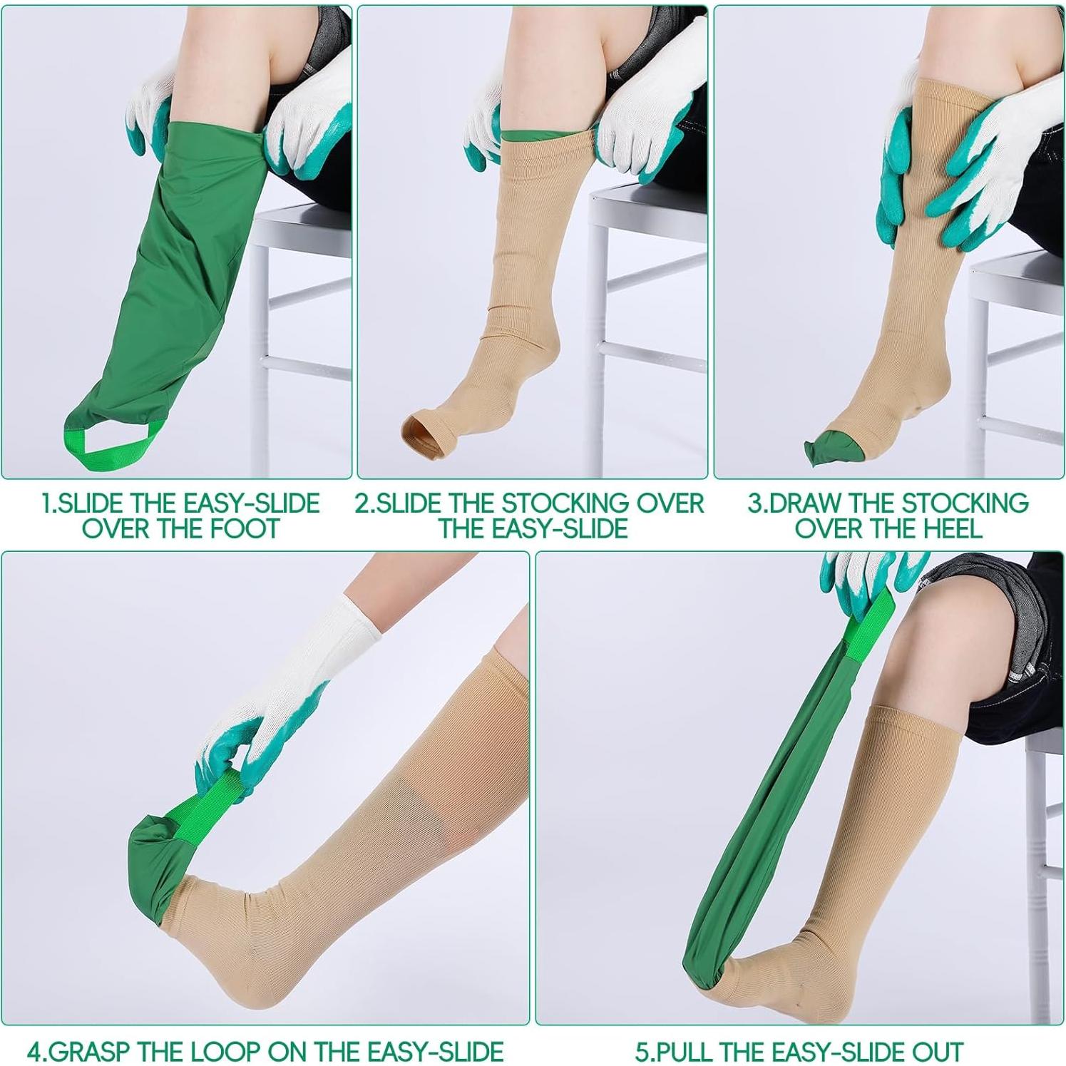 Ayuda para Poner Medias de Compresión Vicenpal + Guantes