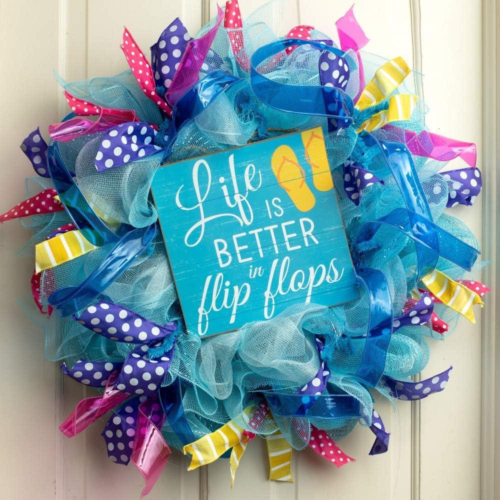 Cartel Decorativo Verano GiftWrap 25.4 cm La Vida es Mejor en Chanclas