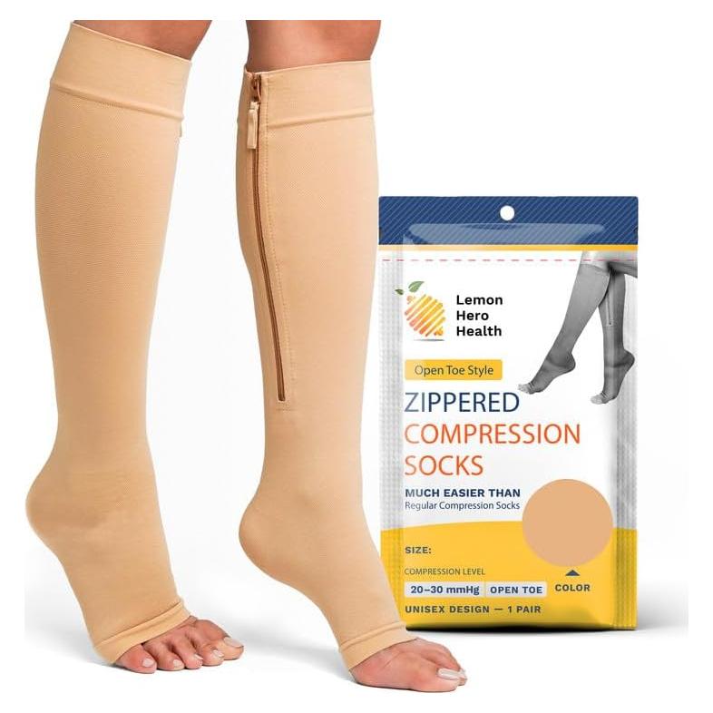 Calcetines de Compresión con Cremallera Lemon Hero XL Beige