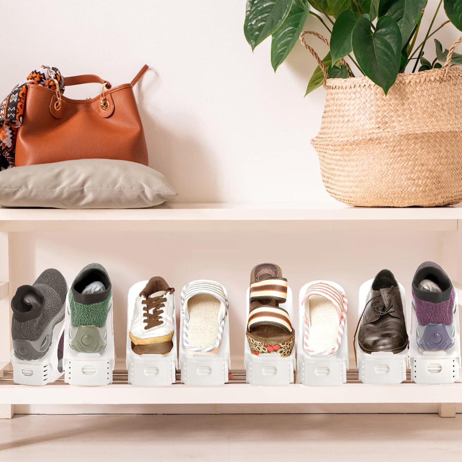 Organizador de Zapatos Noamus 24 Paquetes Ajustable Blanco