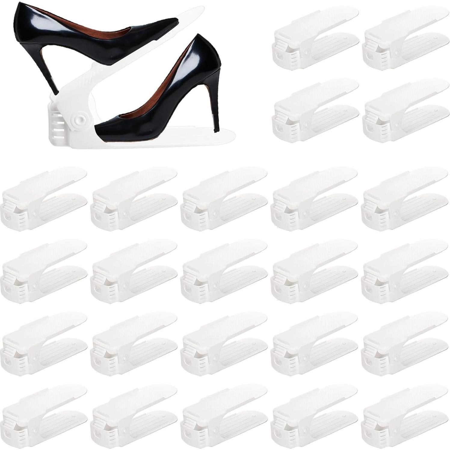 Organizador de Zapatos Noamus 24 Paquetes Ajustable Blanco