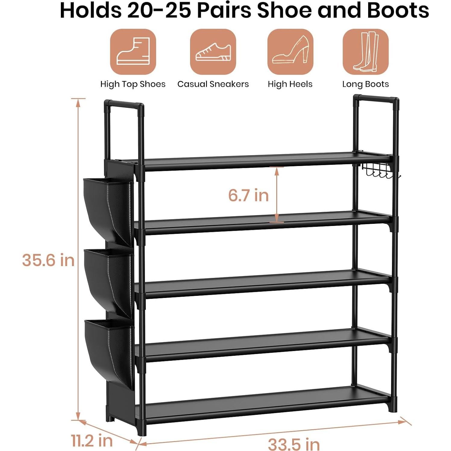 Estante para Zapatos VILICK 5 Niveles Ahorra Espacio 20-25 Pares