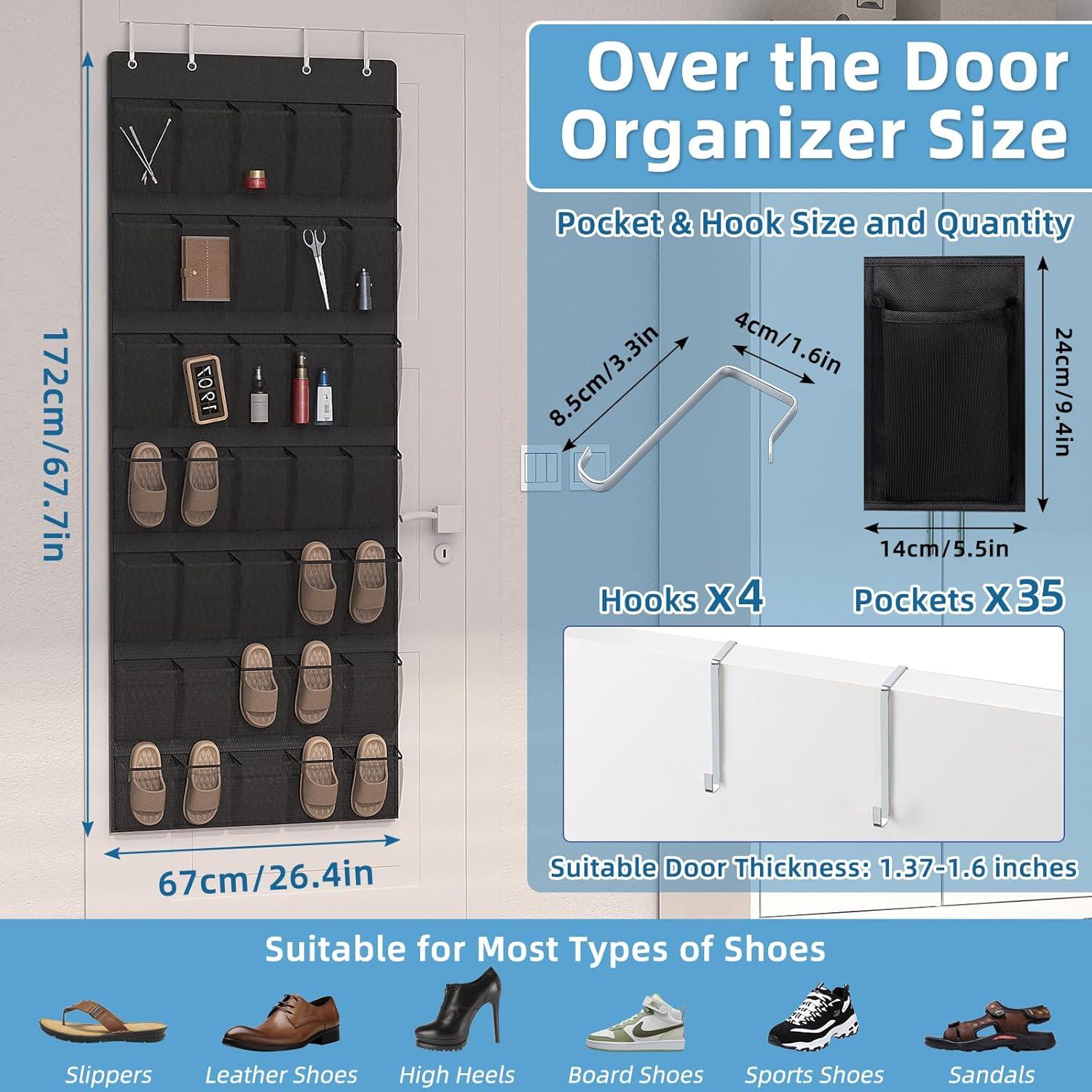Organizador de Zapatos Aisoso sobre la Puerta con 35 Bolsillos
