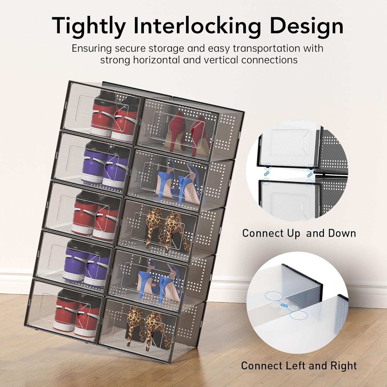 Caja de Almacenamiento para Zapatos Foluck 15 Piezas Apilables