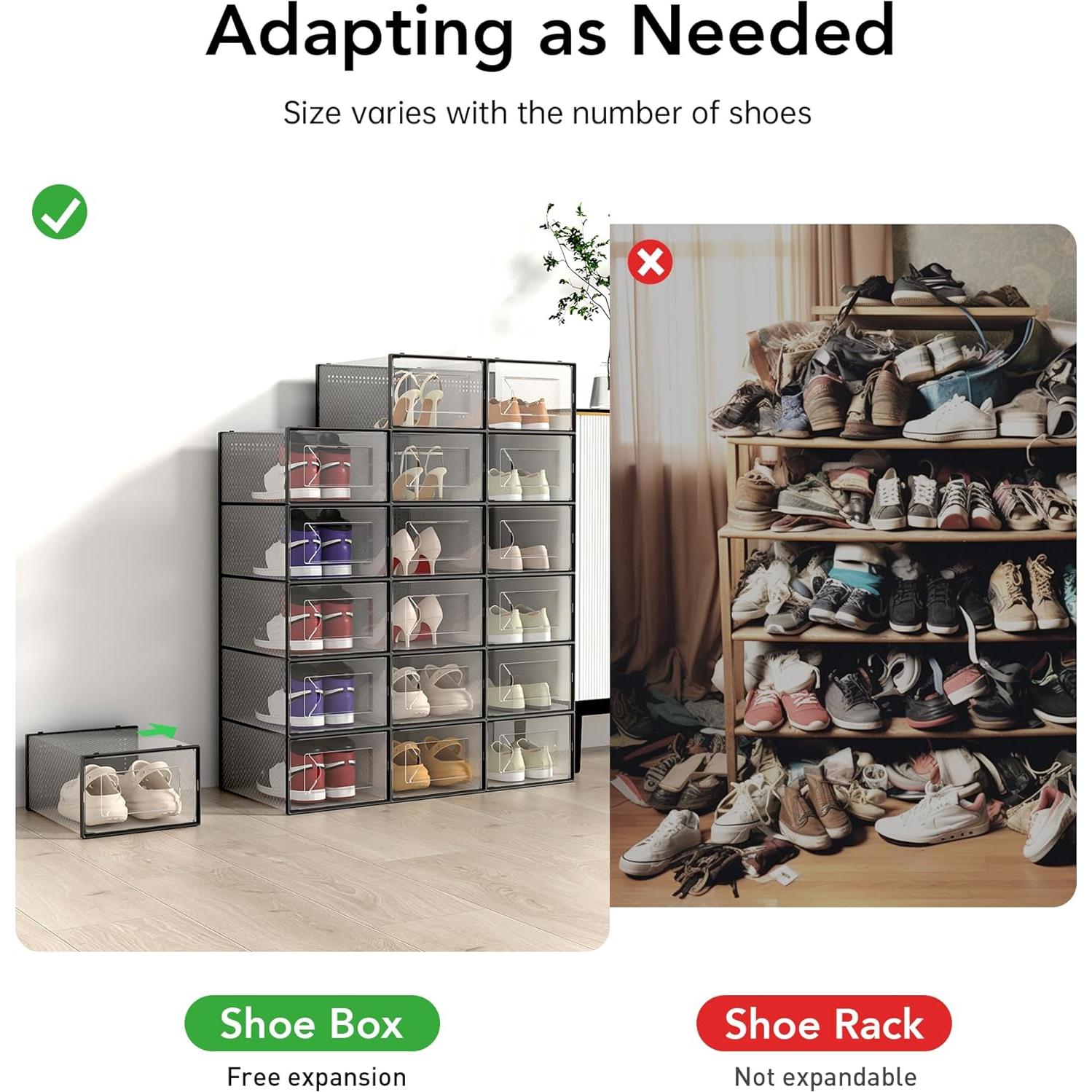 Caja de Almacenamiento para Zapatos Foluck 15 Piezas Apilables