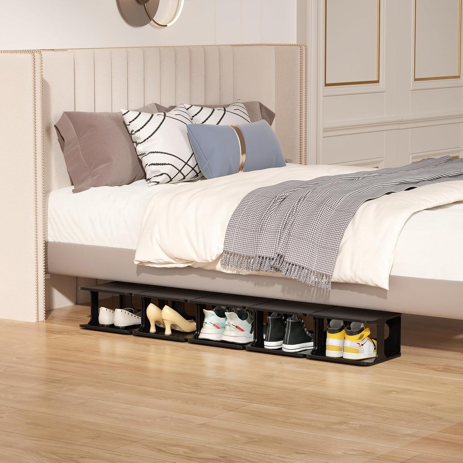 Estante Vertical Estrecho para Zapatos HAIXIN 7 Niveles Negro