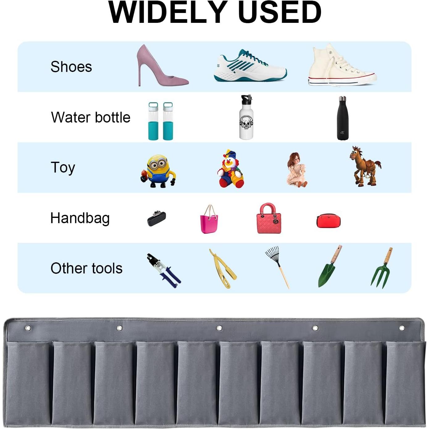 Organizador de Zapatos Colgante RVZONE 10 Bolsillos Gris