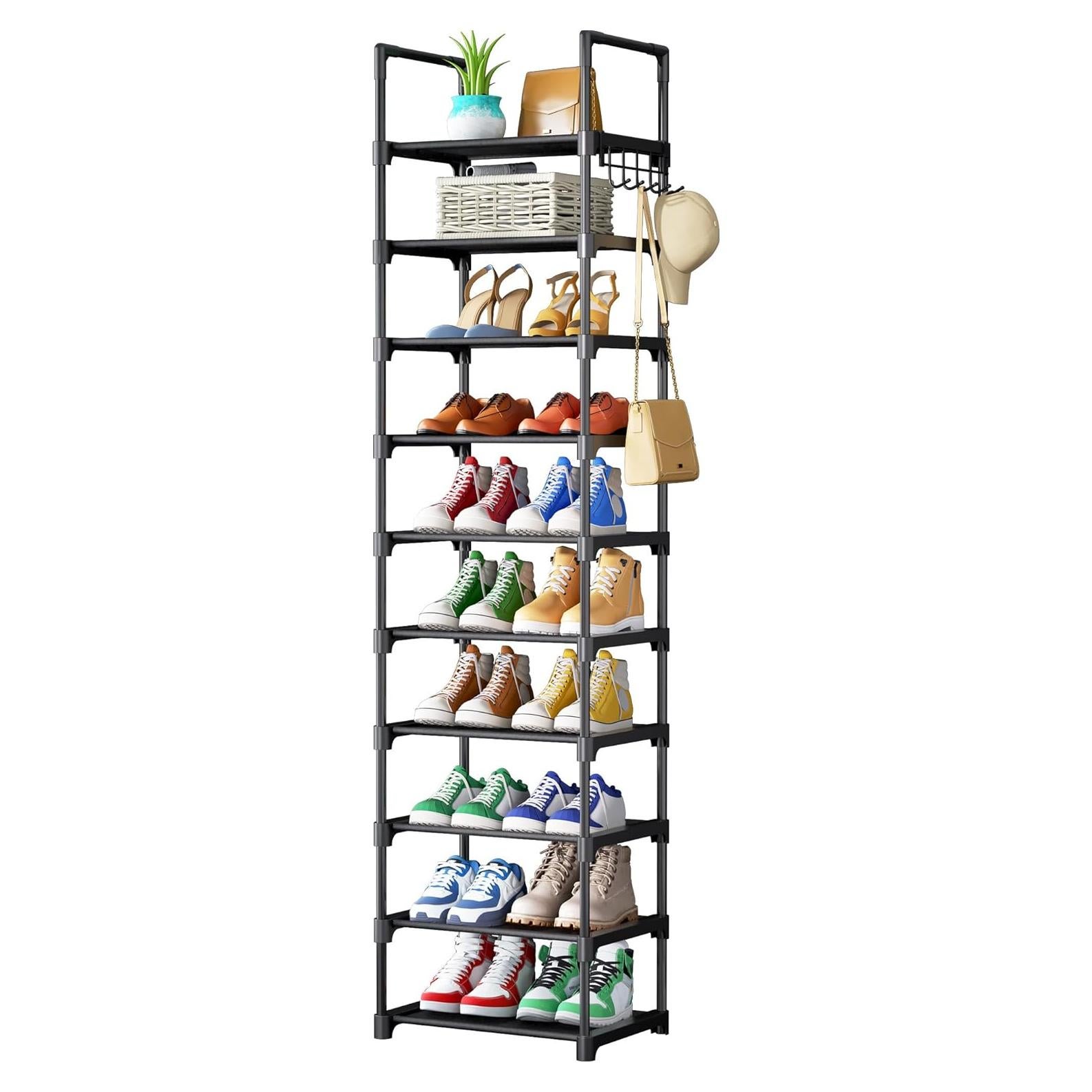 Zapatero Kitsure Alto 10 Niveles 42.9x30x174 cm Negro