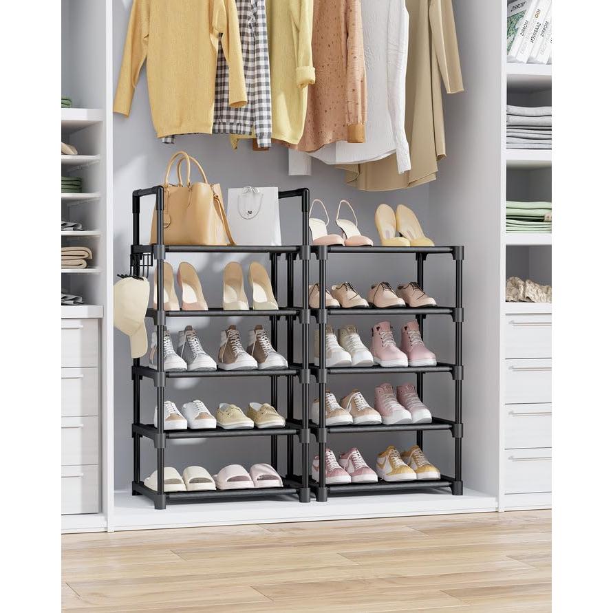 Zapatero Kitsure Alto 10 Niveles 42.9x30x174 cm Negro