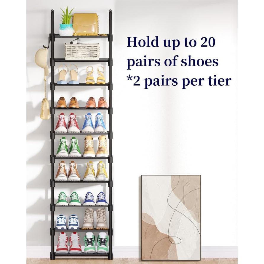 Zapatero Kitsure Alto 10 Niveles 42.9x30x174 cm Negro