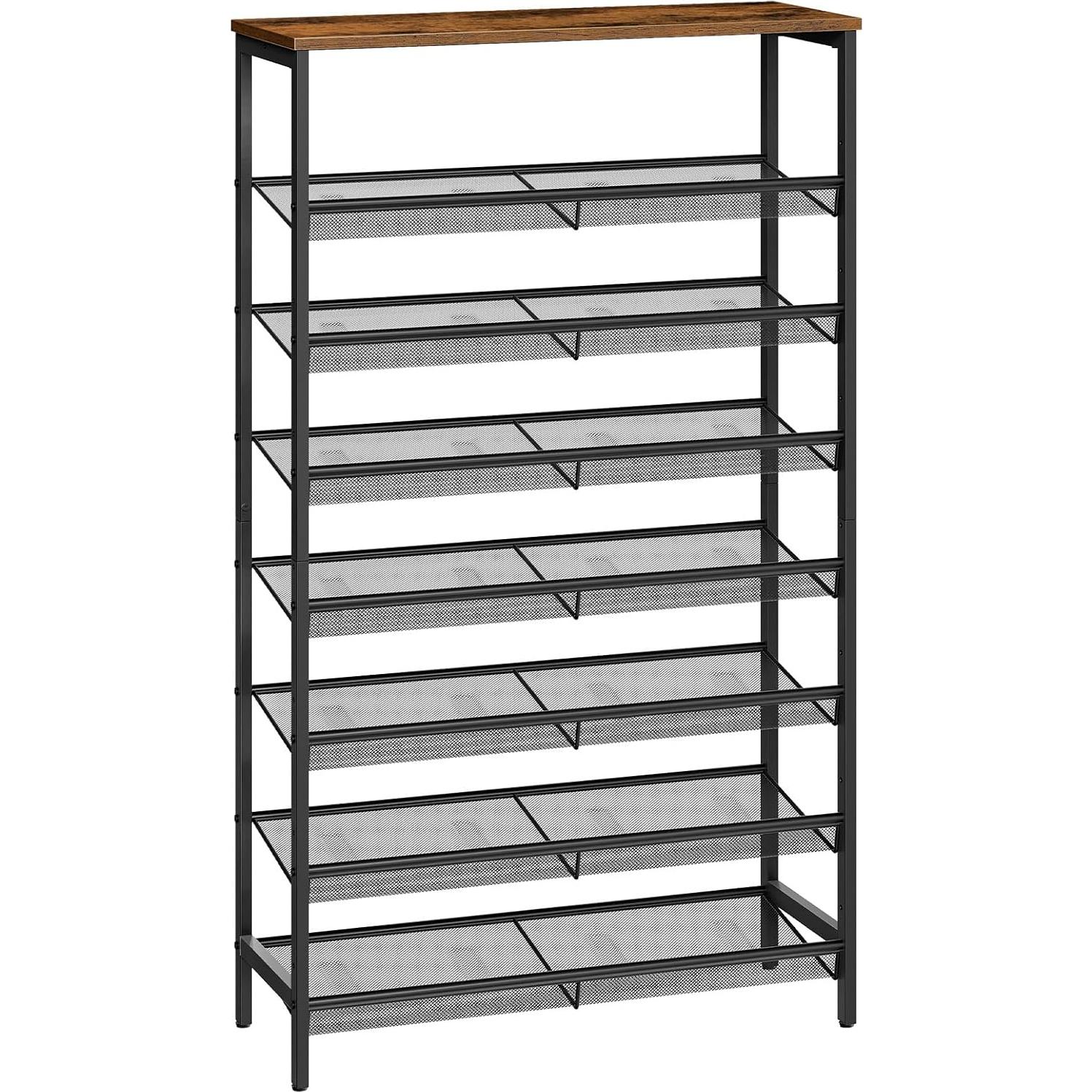 Estante para Zapatos HOOBRO 8 Niveles Marrón Rústico 75 cm