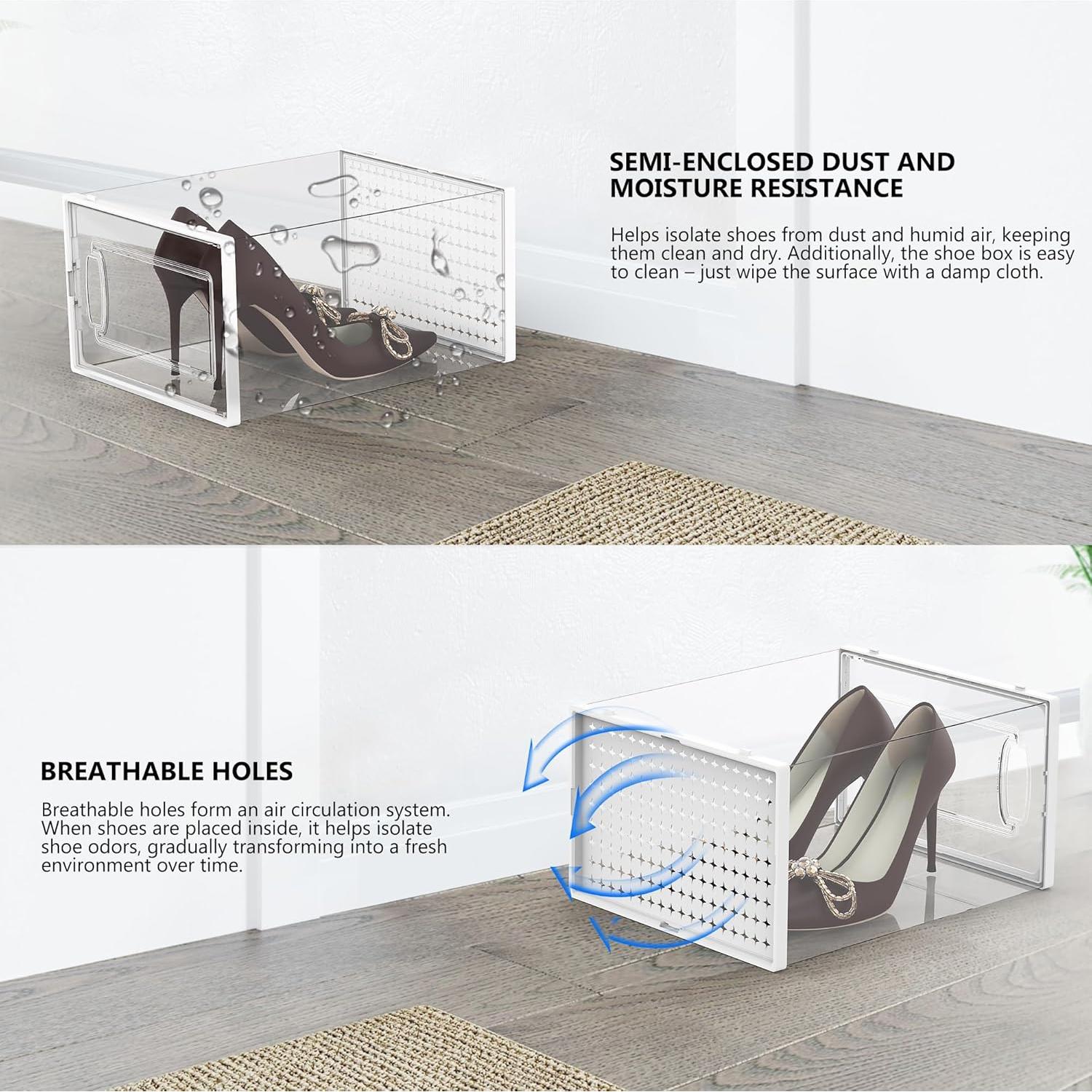 Organizadores de Zapatos Apilables Kjfeoiye 12 Unidades Grande Blanco