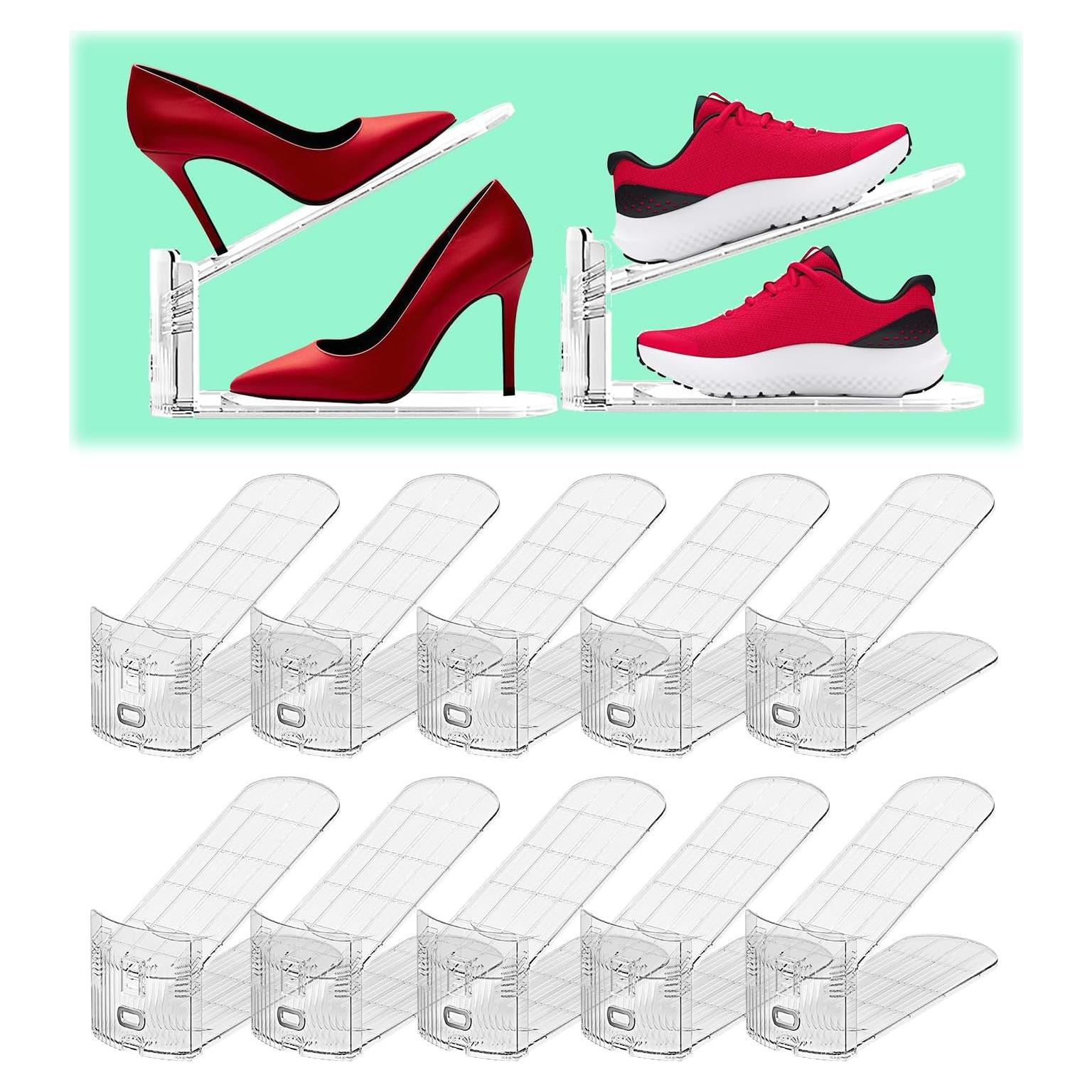Organizador de Zapatos Euberla 12PACK Ajustable Transparente